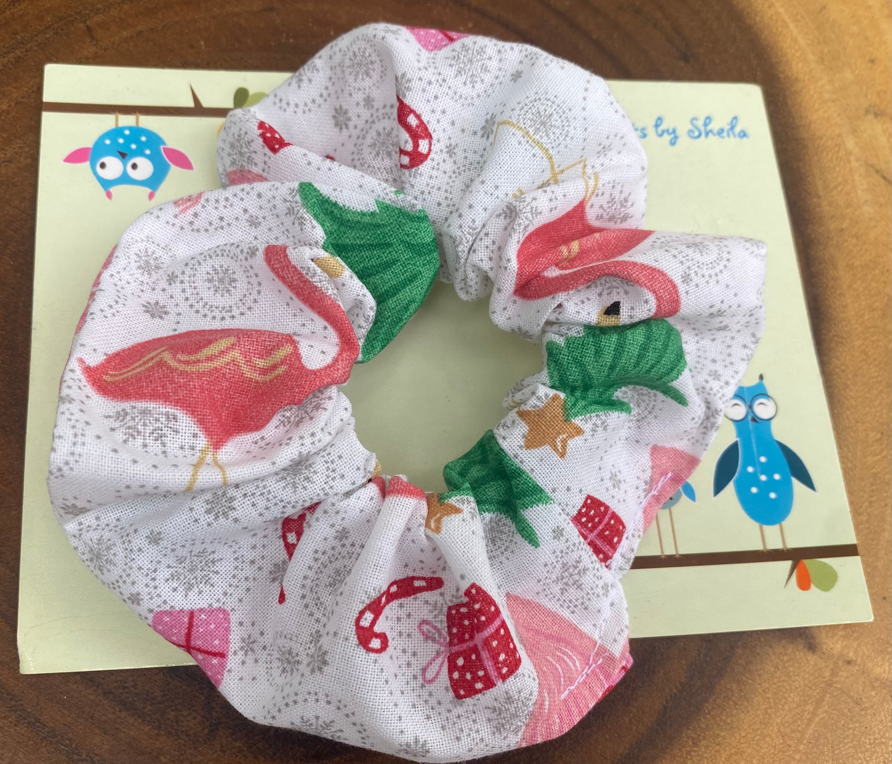 Flamingo Christmas Scrunchie
