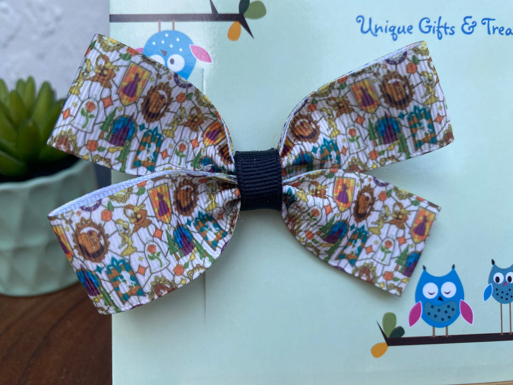Beauty and the Beast Stained Glass Hairbow