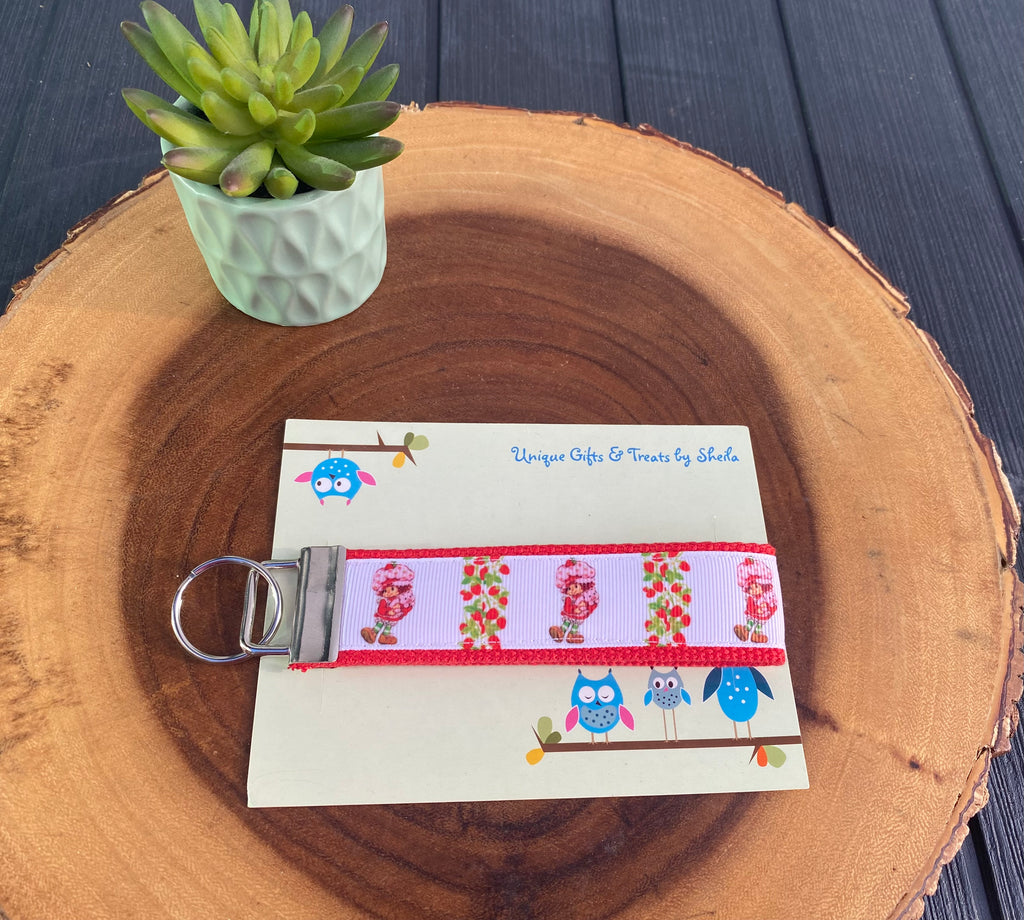 Strawberry Doll Keychain; Keyfob
