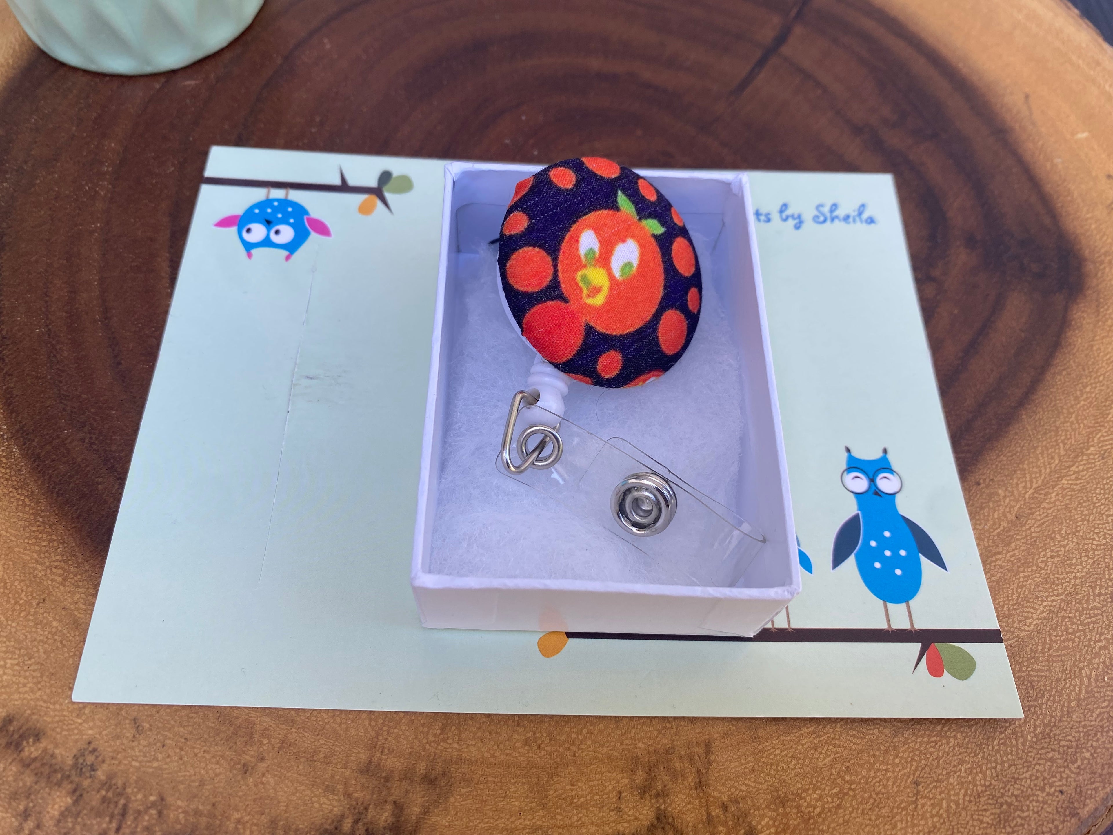 Orange Bird Badge Reel