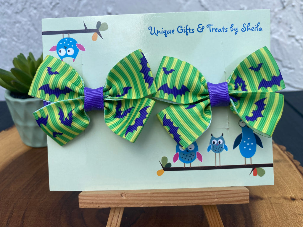 Halloween Hairbows; Disney Bats Hairbows; Not So Scary Uniform Hairbows