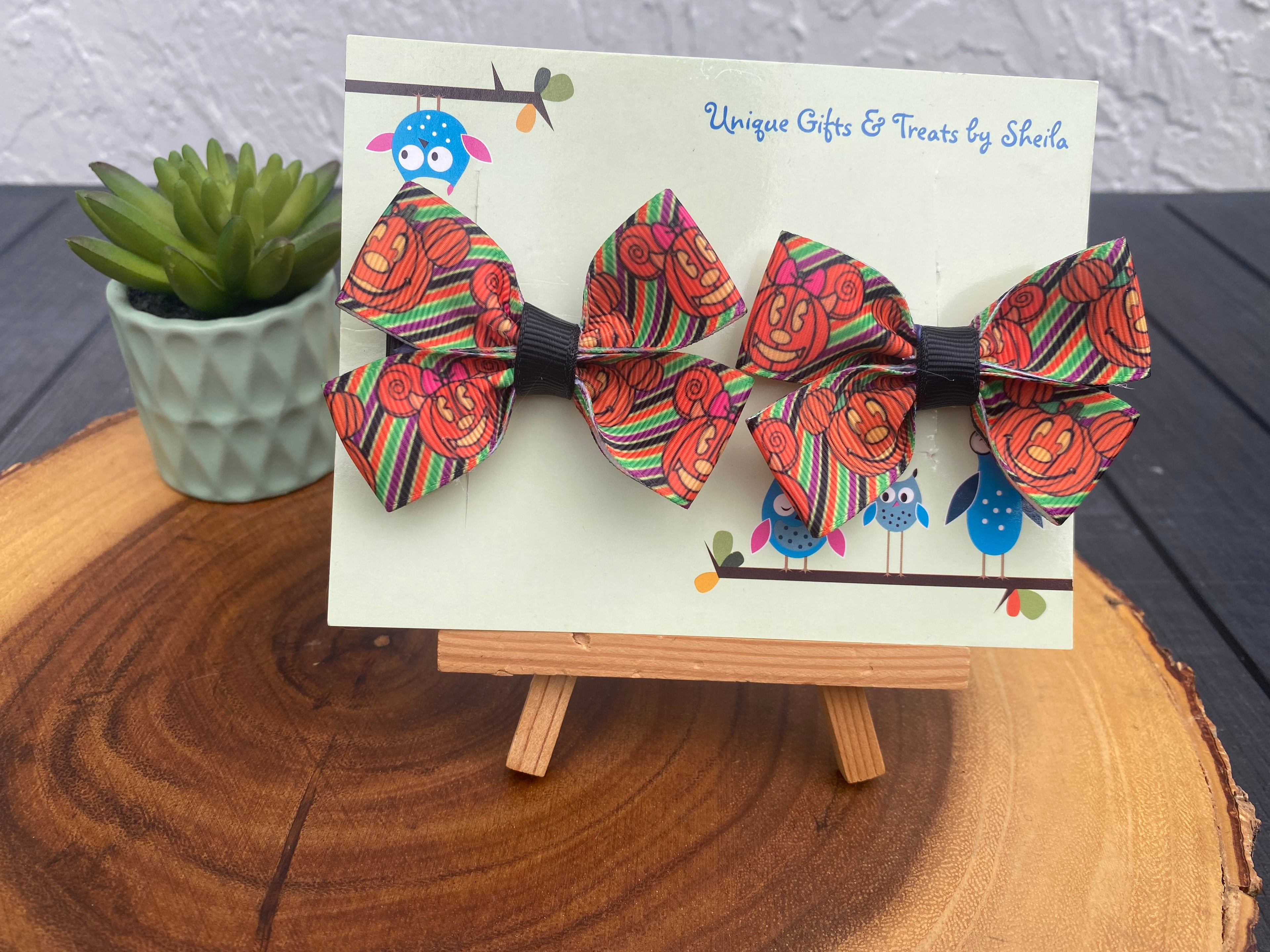 Disney Halloween Hairbows; Mickey Jack O’ Lantern Hairbows