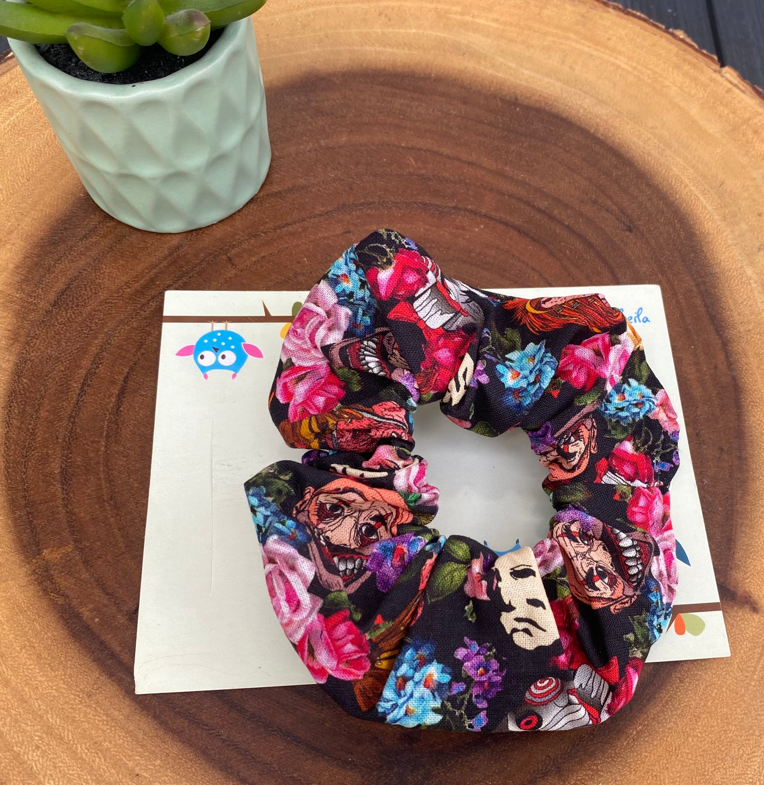 Floral Halloween; Scary Movie; Horror Movie Scrunchie