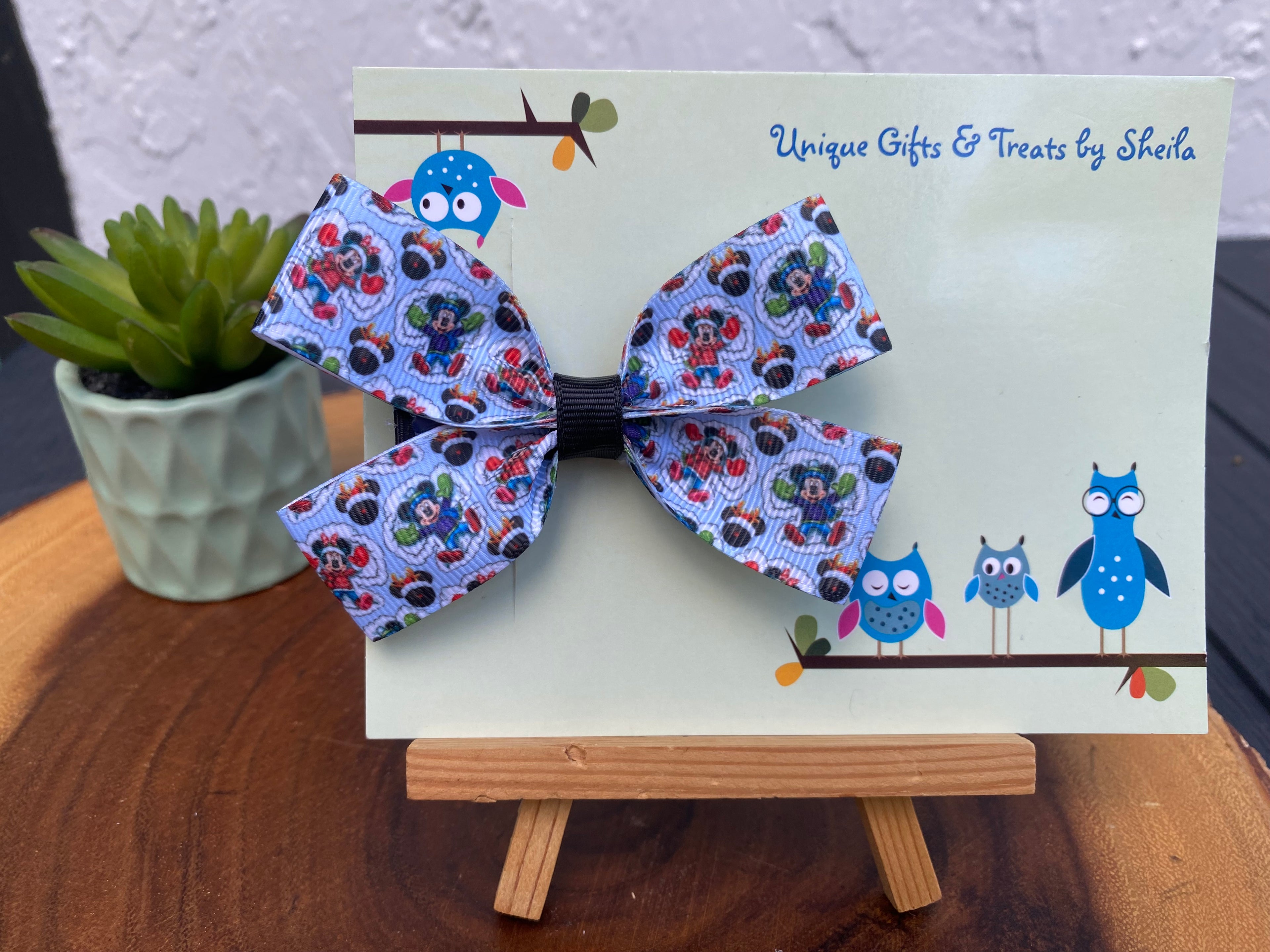 Mickey and Minnie Snow Angel Hairbow