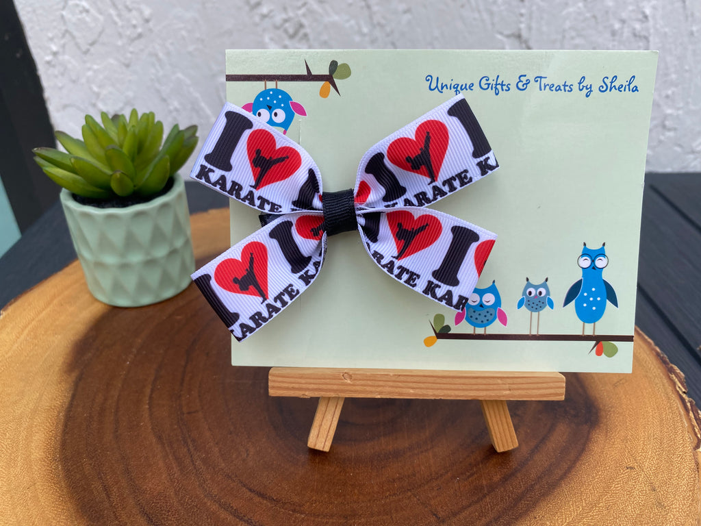 I Love Karate Hairbow