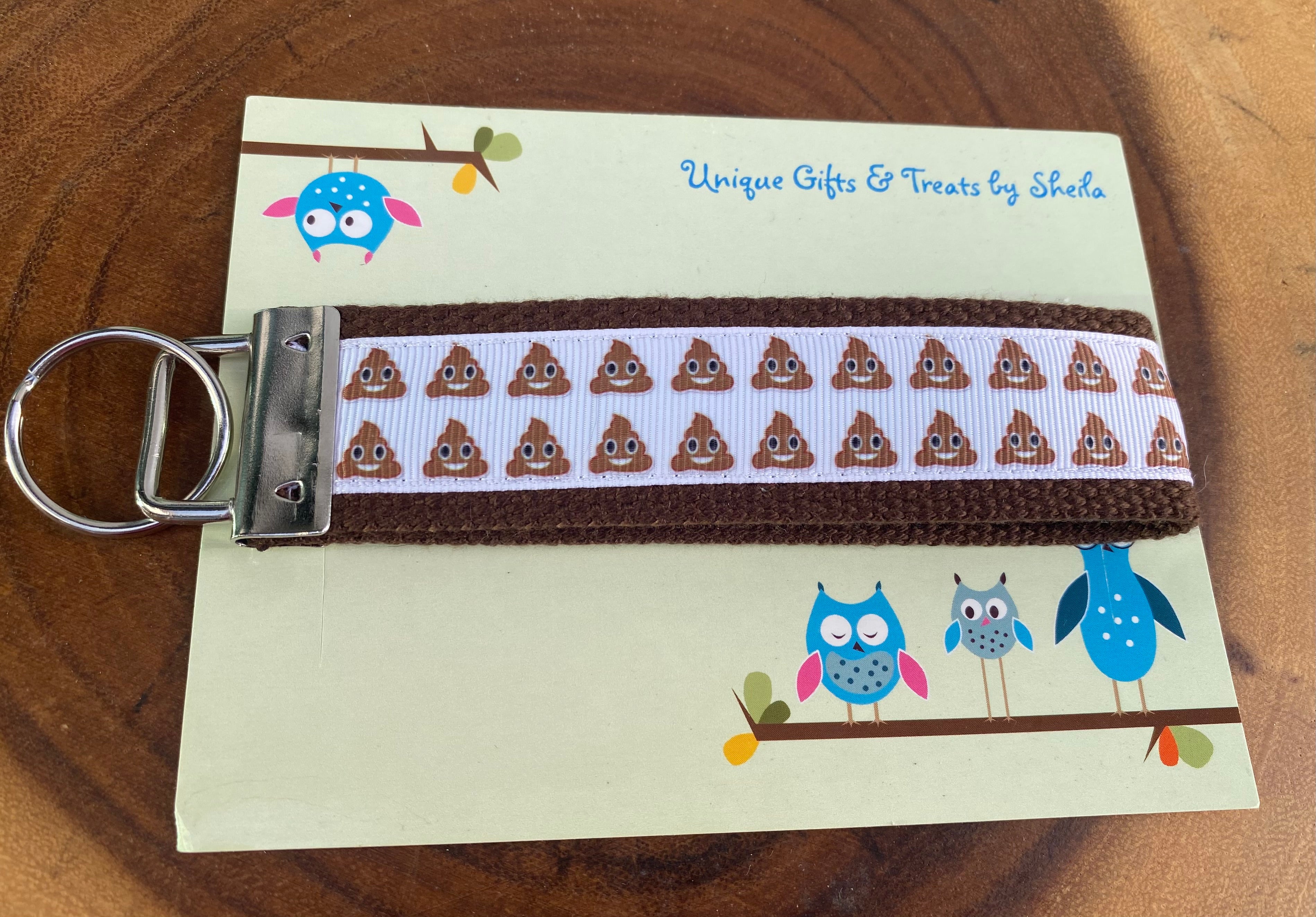 Poop Emoji Keychain; Keyfob