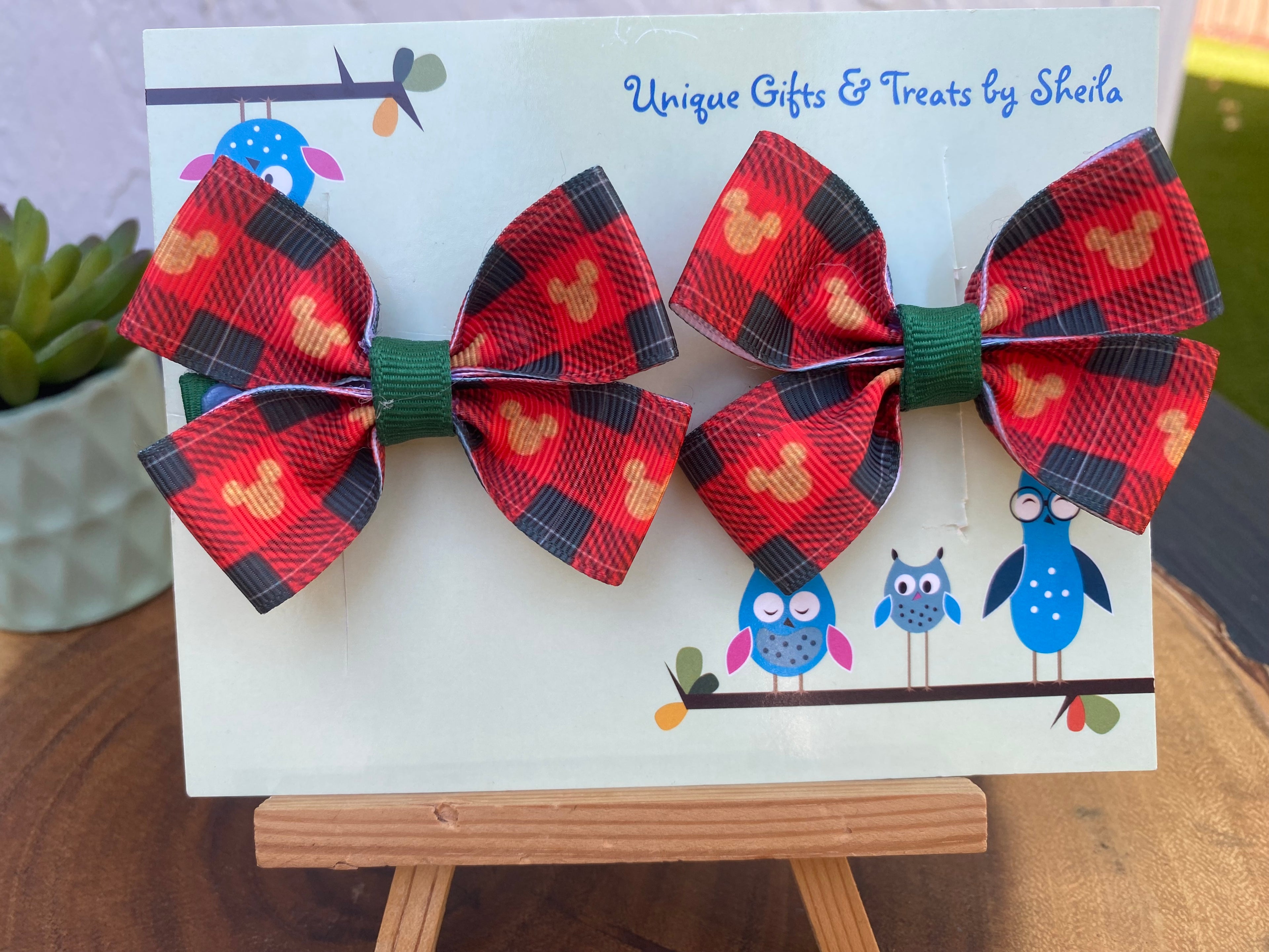 Disney Plaid Christmas Hairbows
