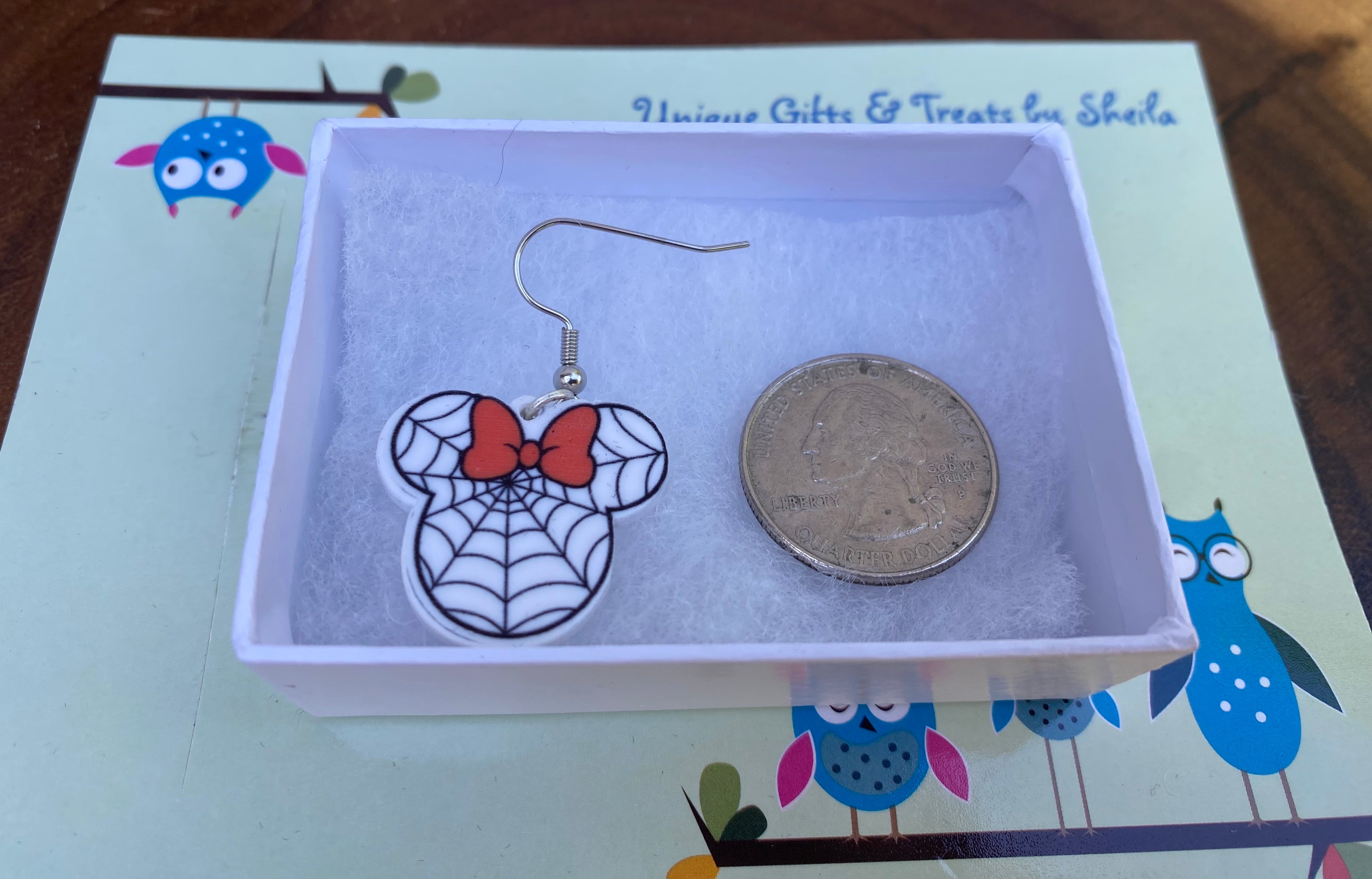 Minnie Mouse Spider Web Earrings