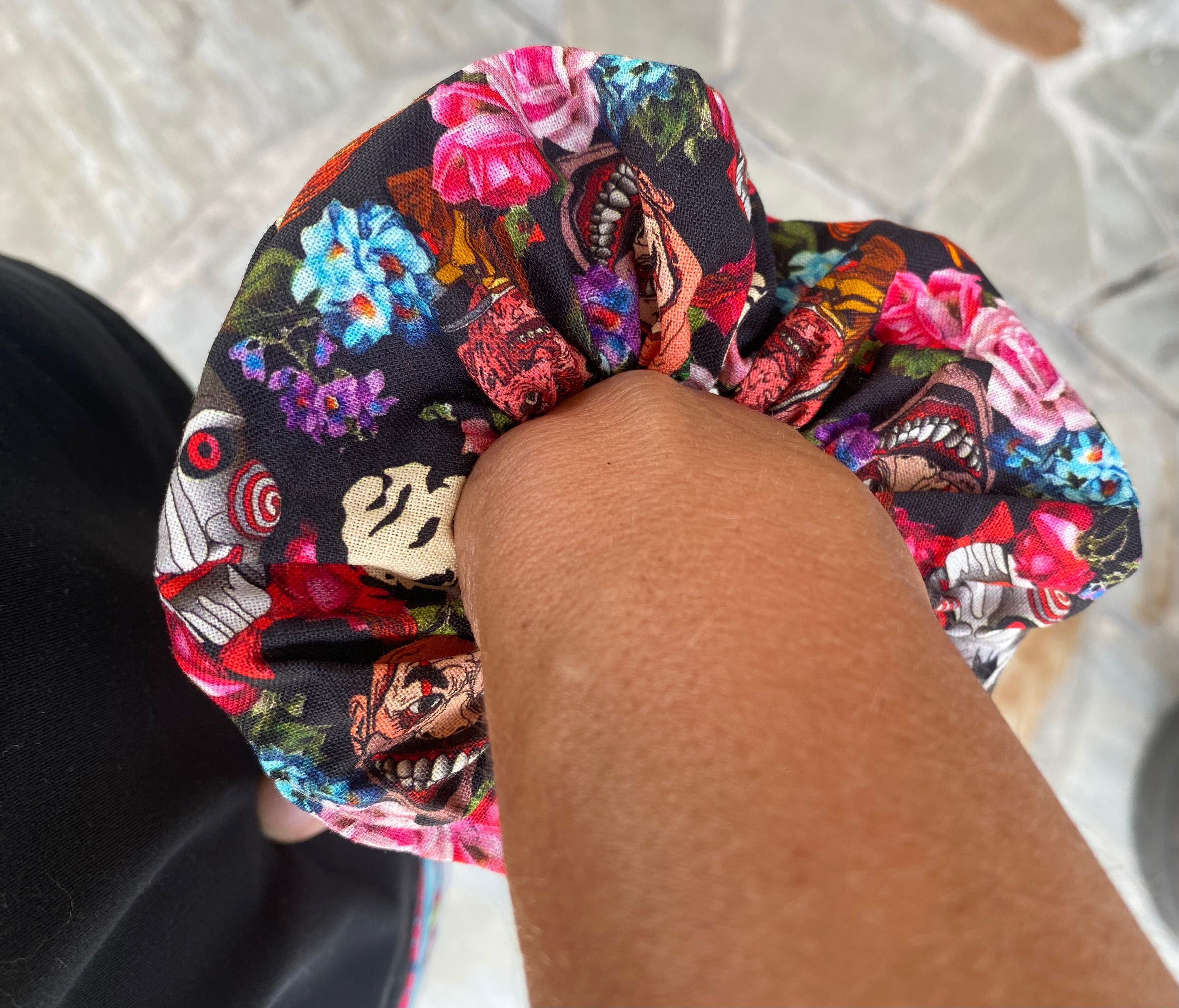 Floral Halloween; Scary Movie; Horror Movie Scrunchie