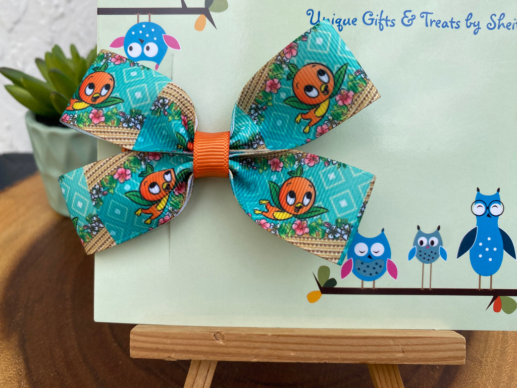 Orange Bird Hairbow