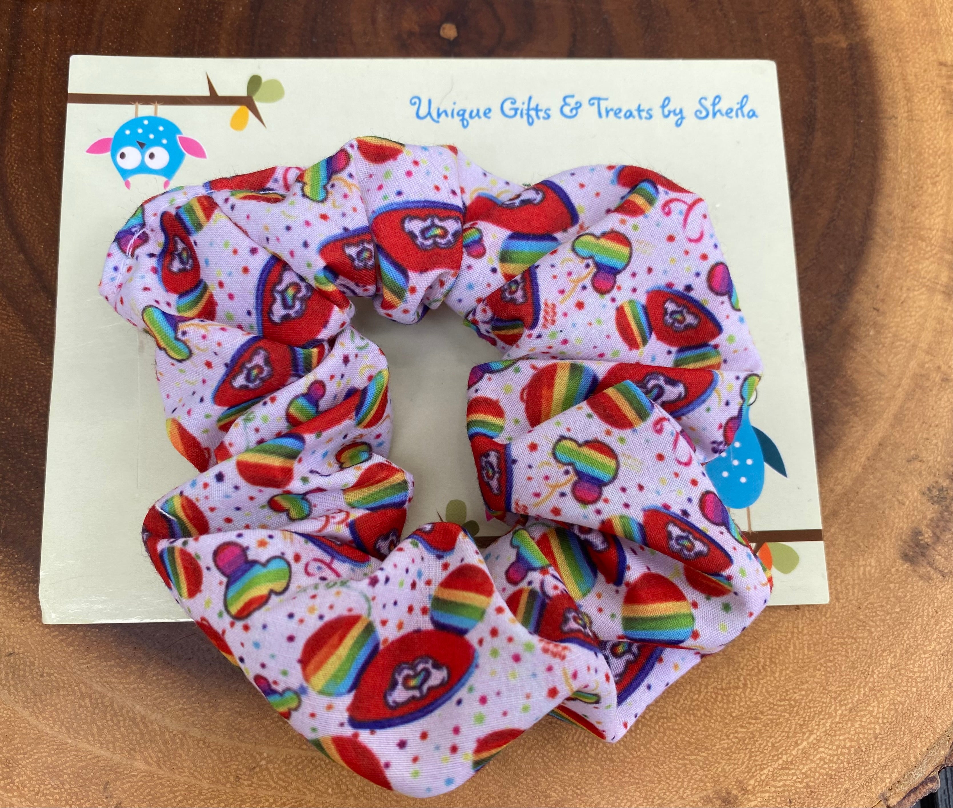 Rainbow; Pride Mickey Ears Scrunchie