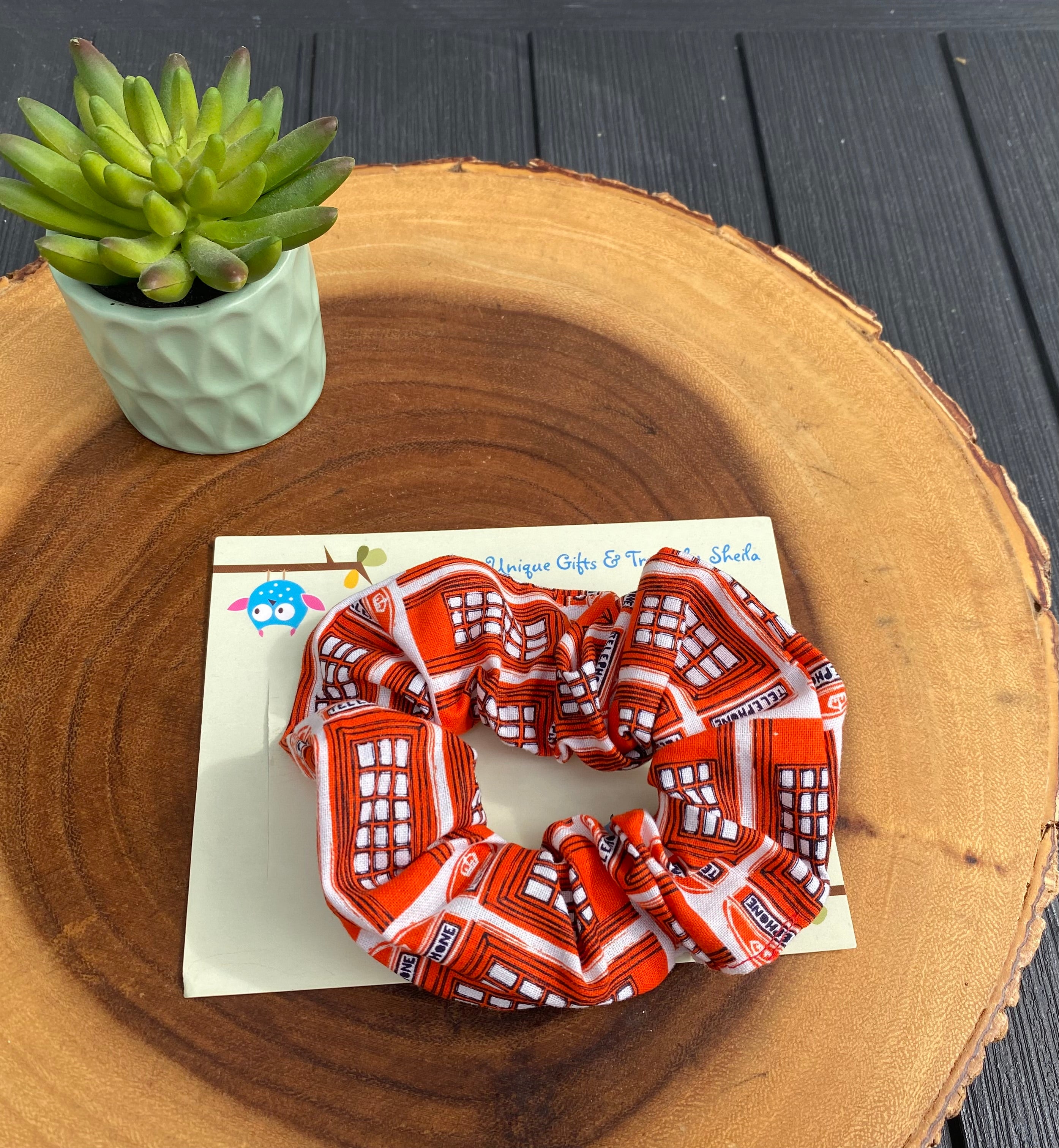 British Telephone Box Scrunchie