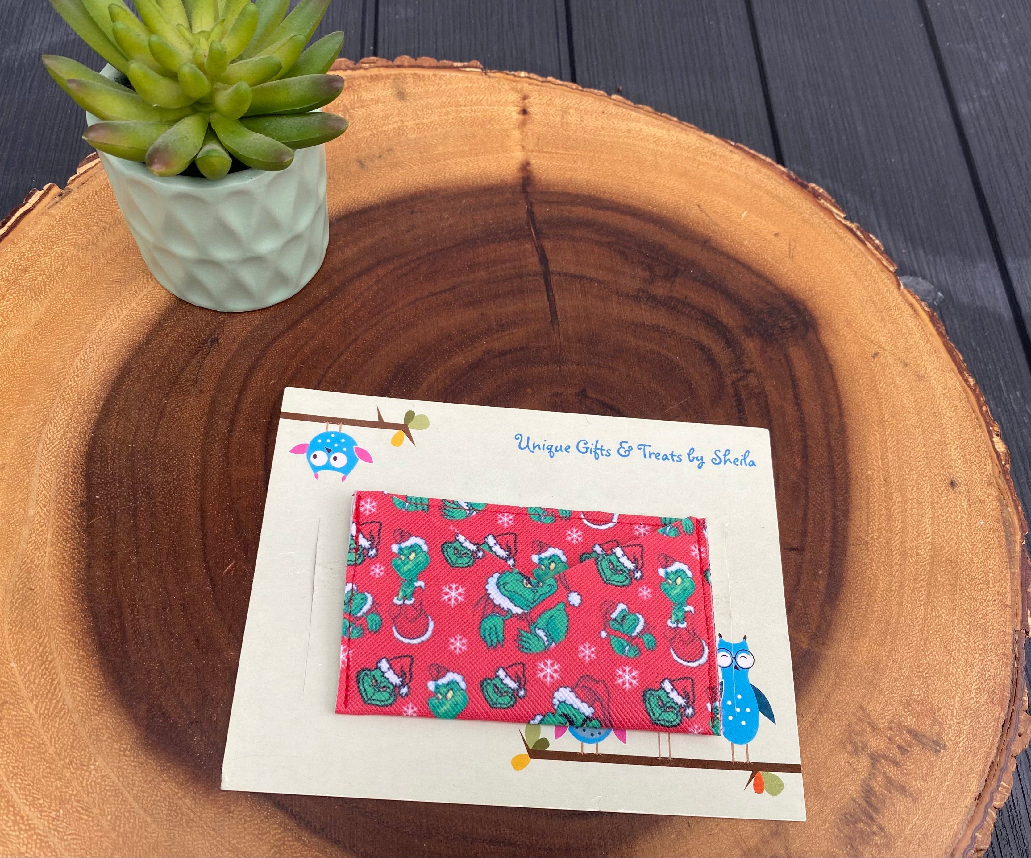 Green Christmas Monster Gift Card Holder