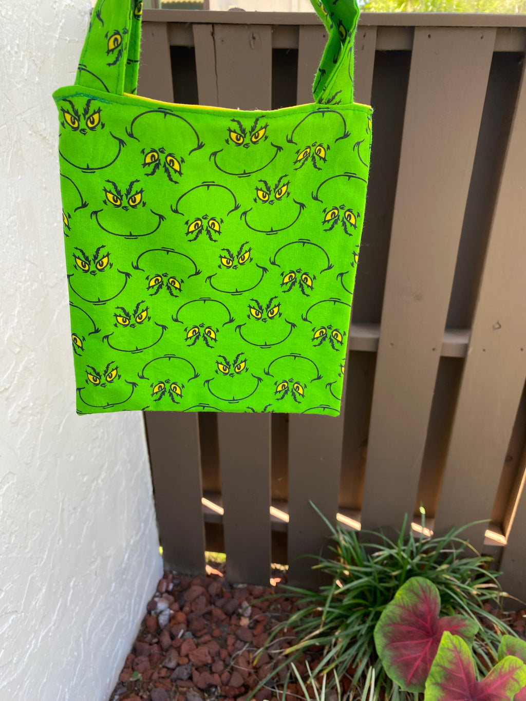 Green Christmas Monster Gift Bag; Tote