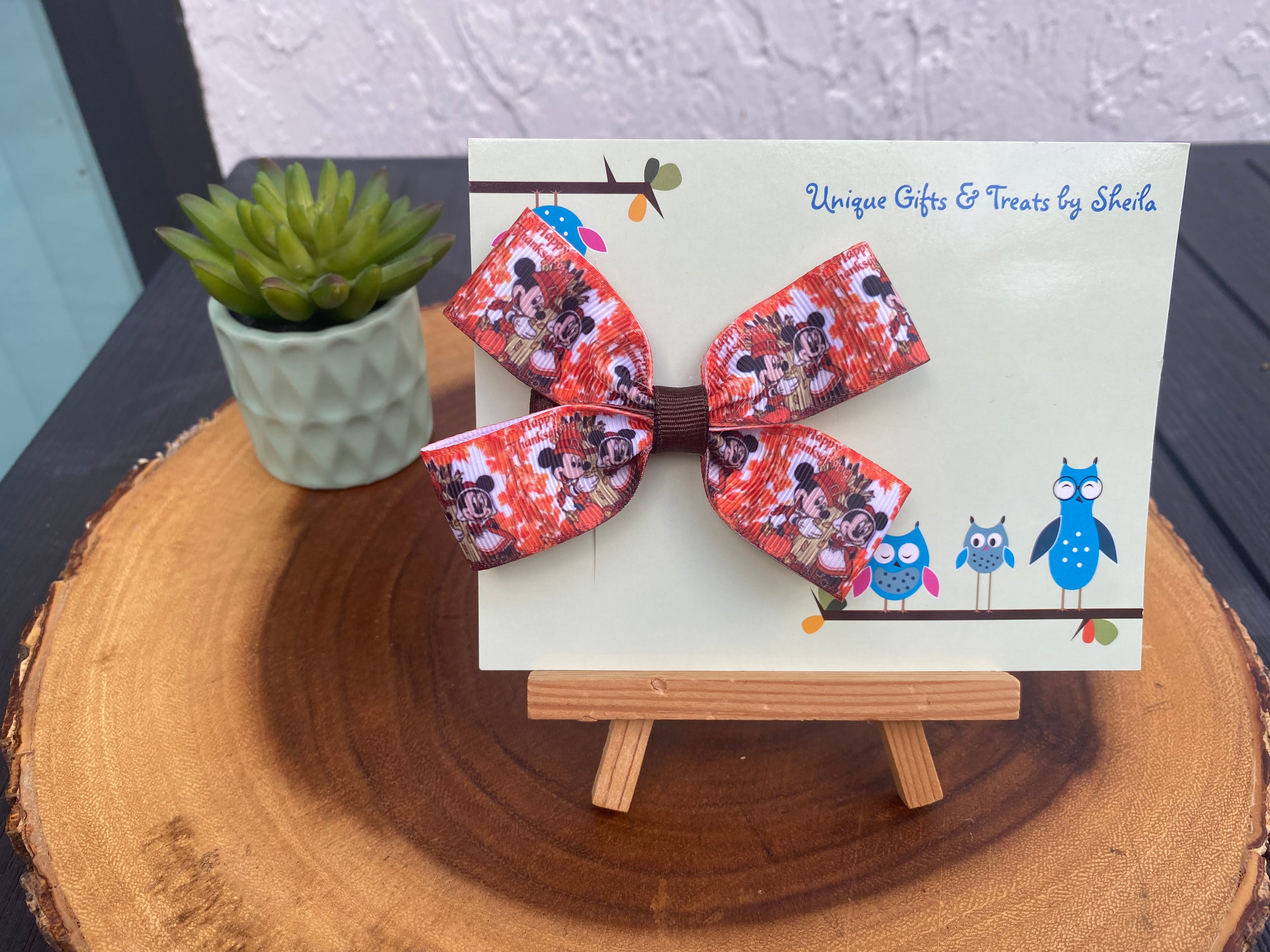 Mickey and Minnie Thanksgiving Hairbow