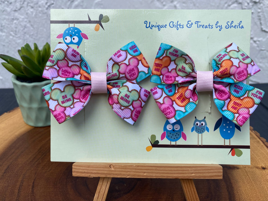 Mickey Valentine’s Conversation Hearts Hairbows