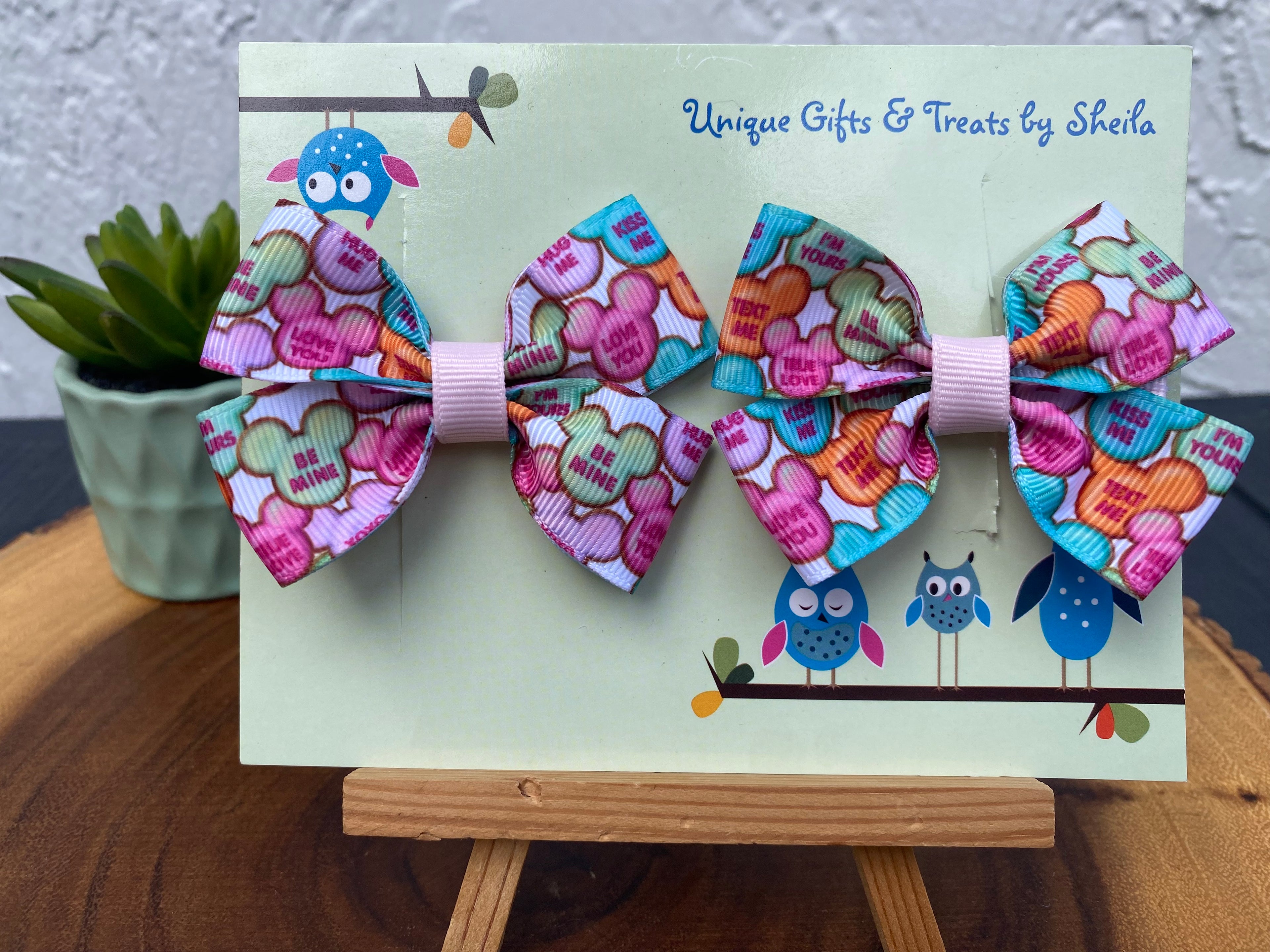 Mickey Valentine’s Conversation Hearts Hairbows