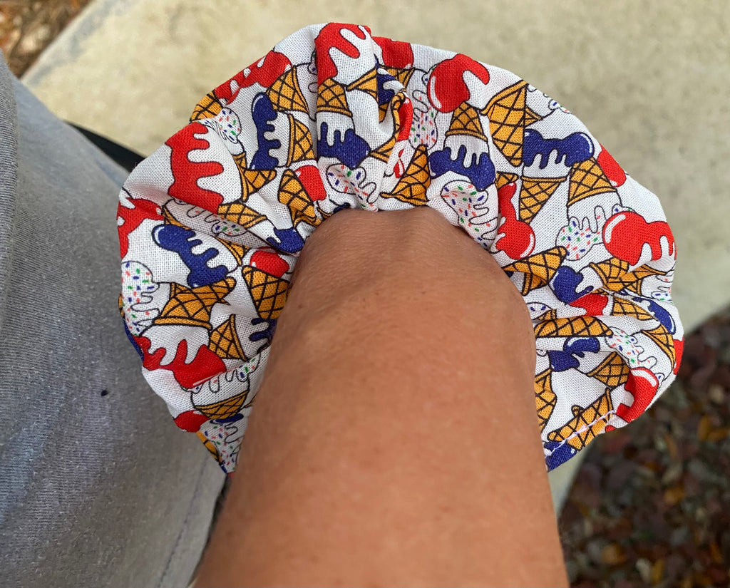 4th of July; Patriotic Mickey Ice Cream Cones Scrunchie