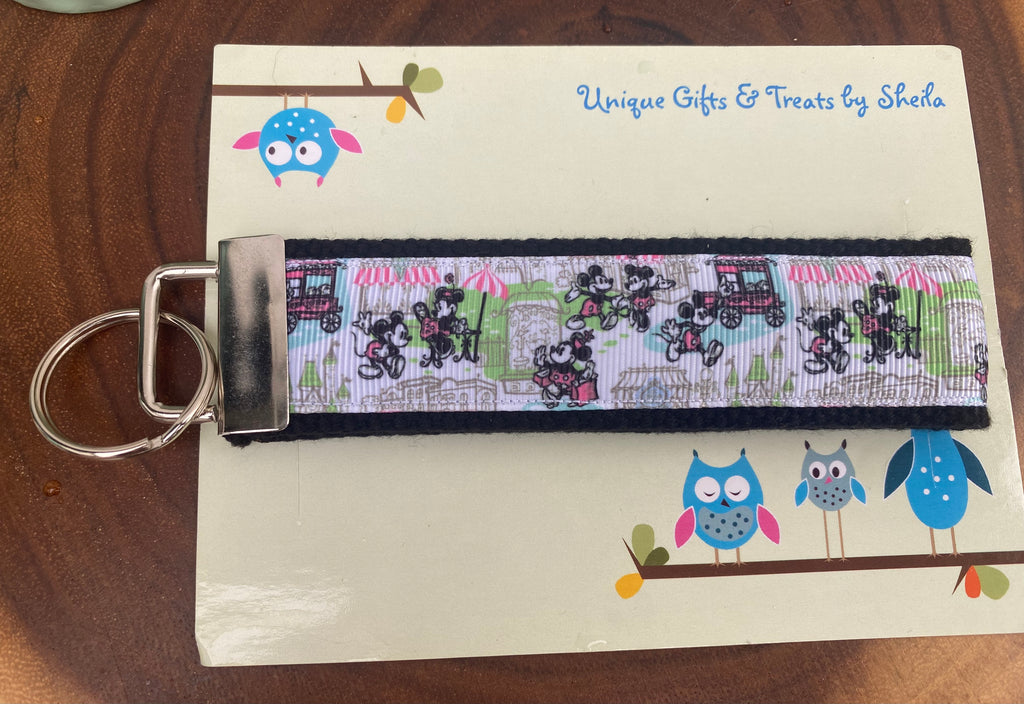 Mickey and Minnie Bistro Keychain; Keyfob
