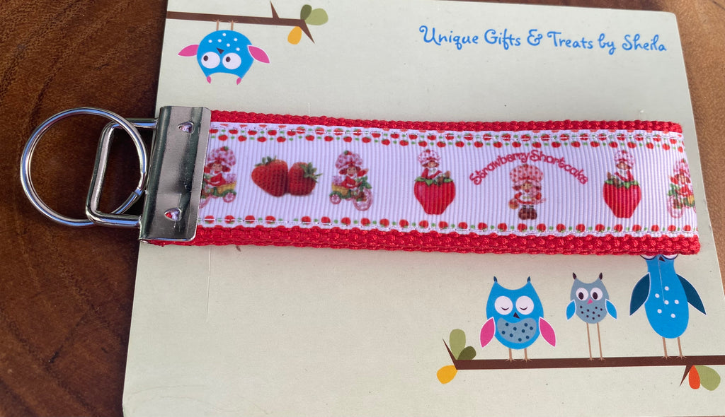 Strawberry Doll Keychain; Keyfob