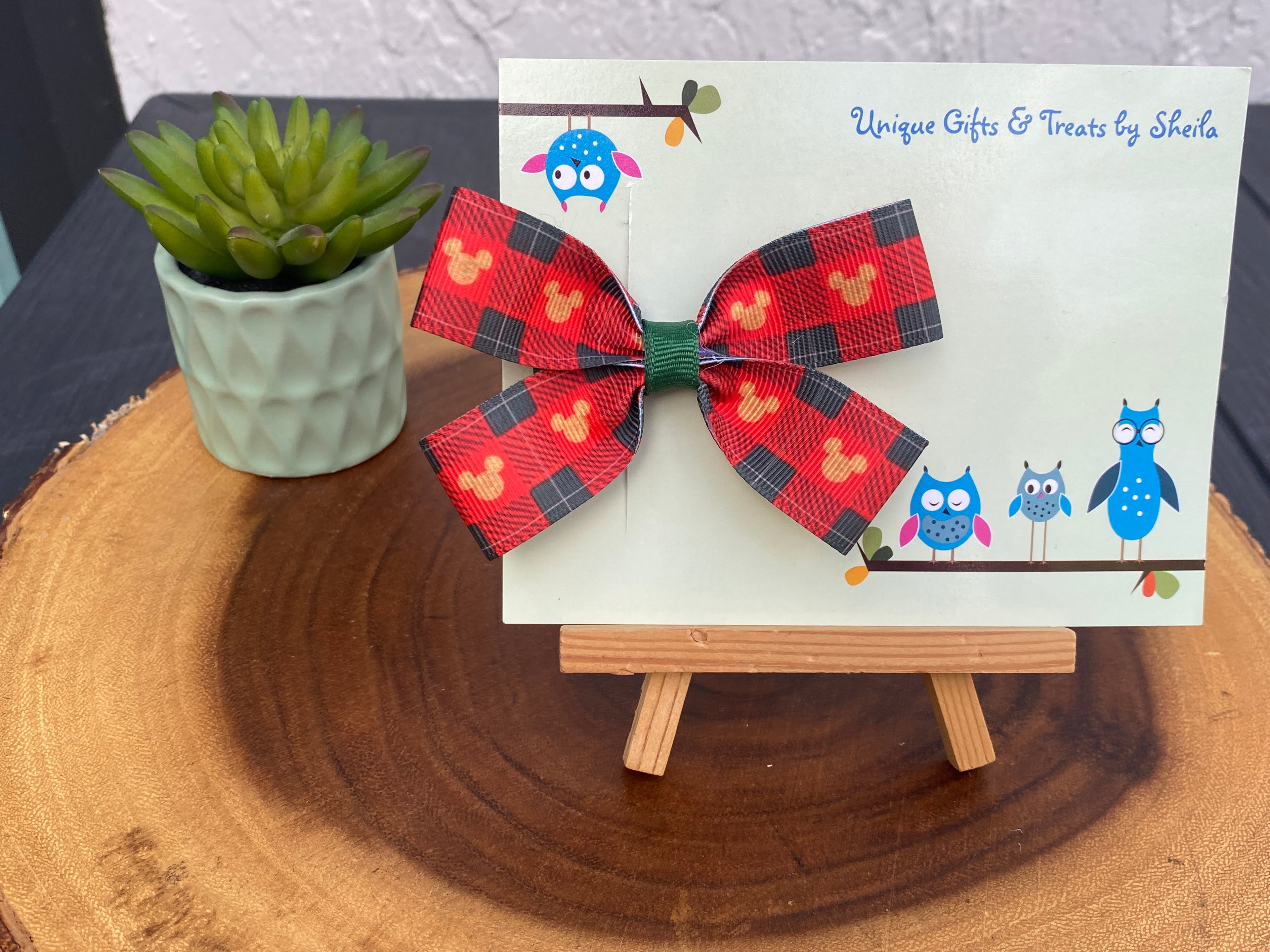 Disney Plaid Christmas Hairbow