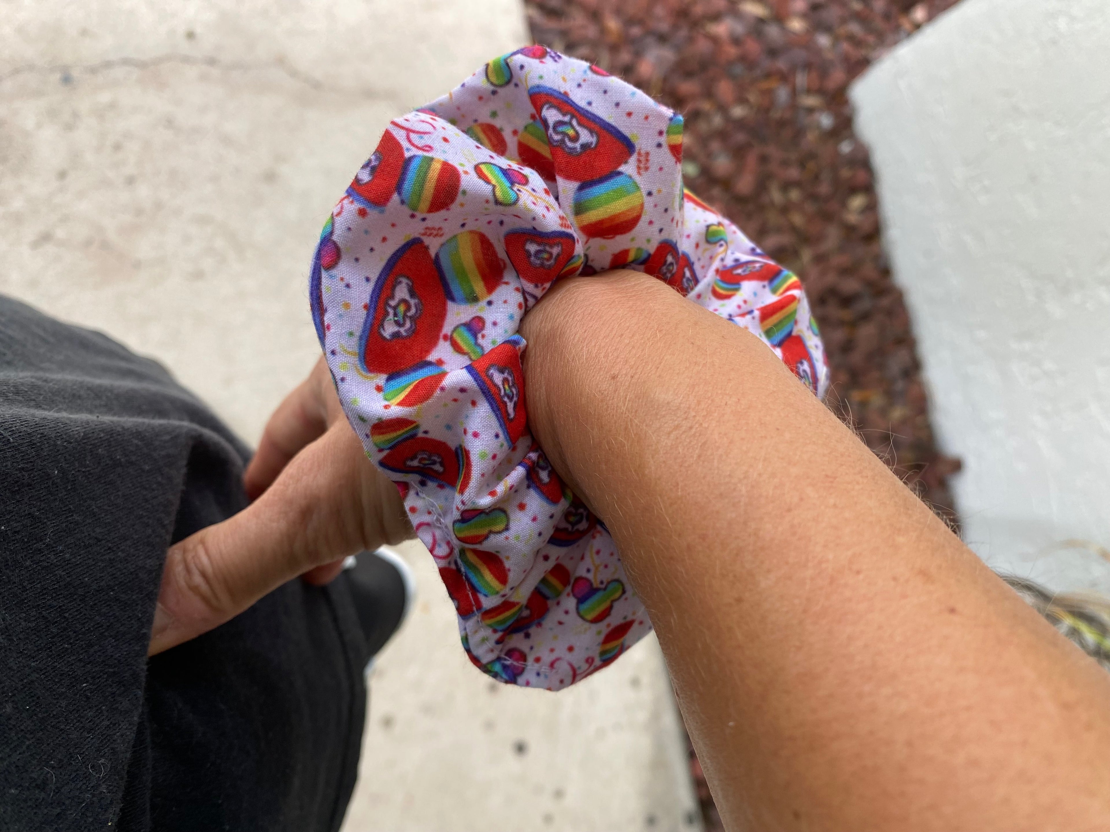 Rainbow; Pride Mickey Ears Scrunchie