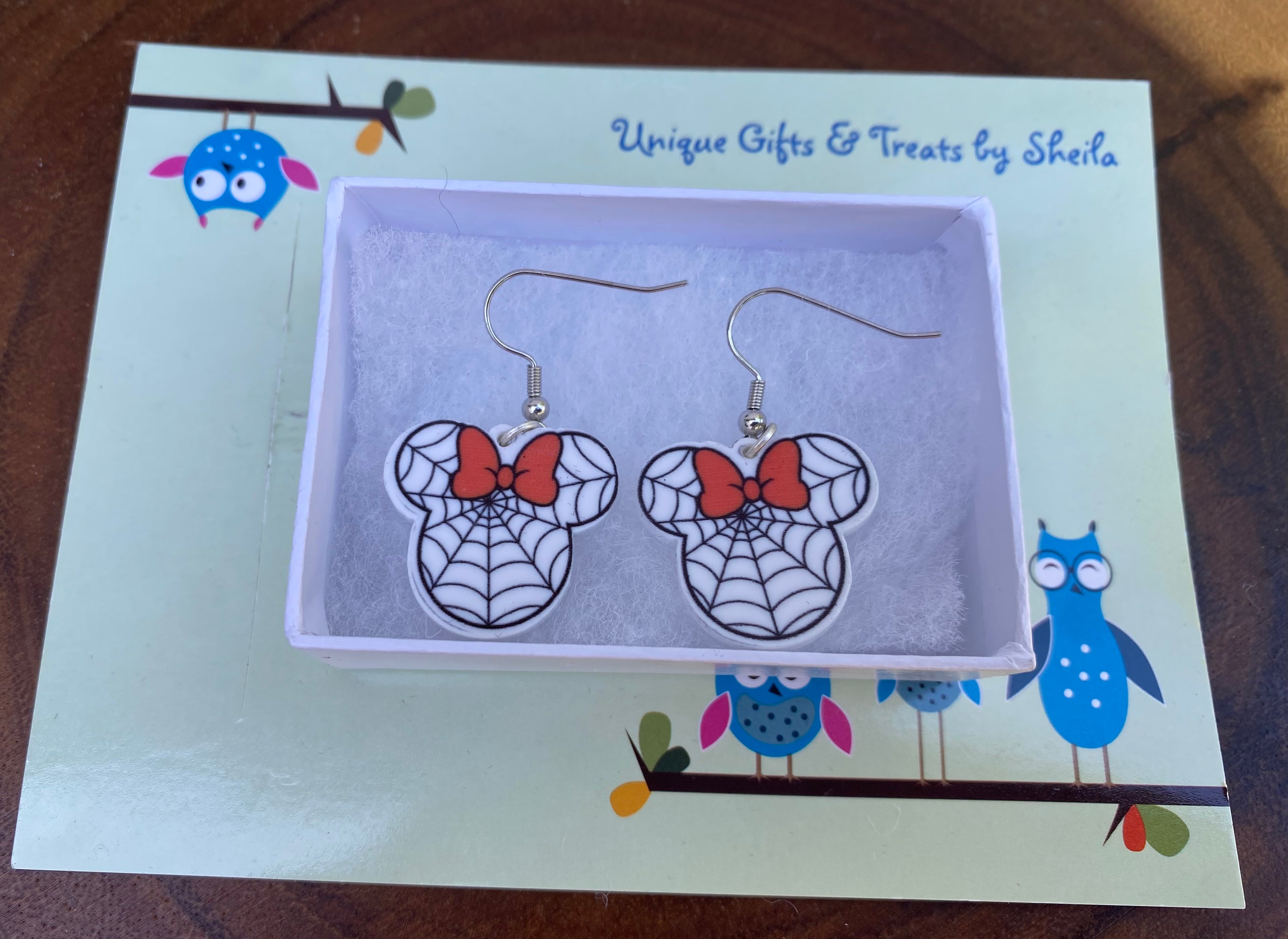Minnie Mouse Spider Web Earrings