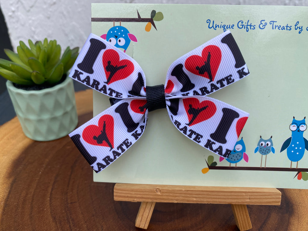 I Love Karate Hairbow