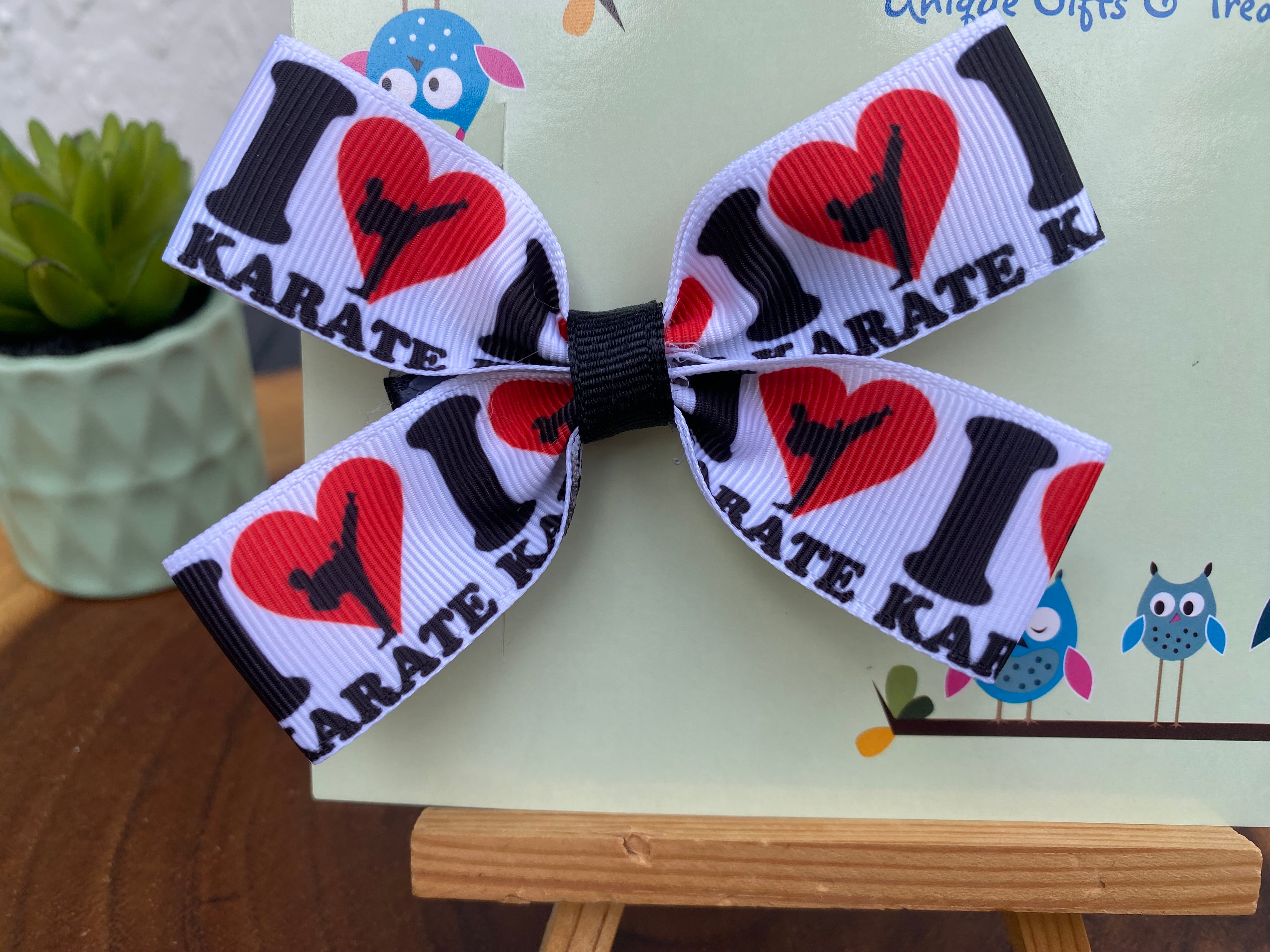 I Love Karate Hairbow