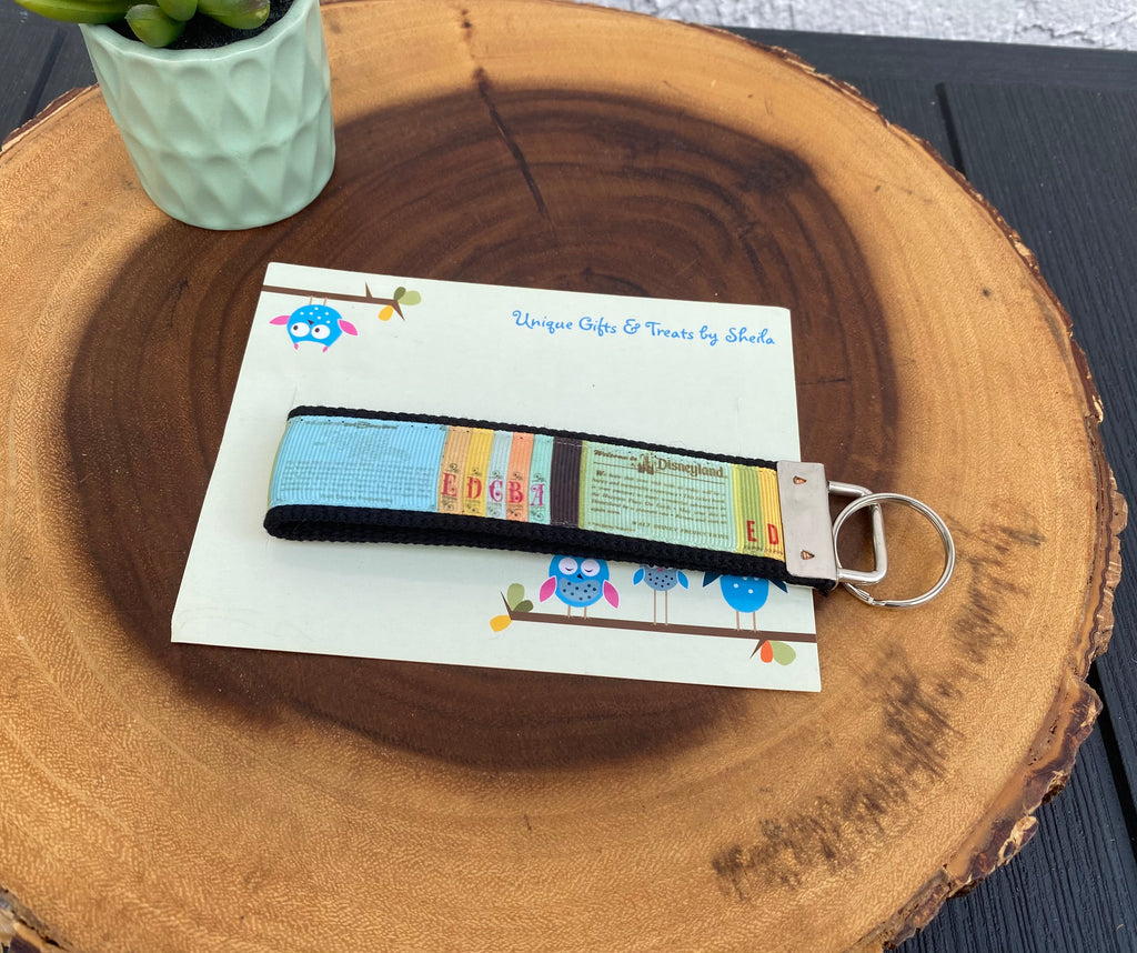 Disneyland Vintage Ticket Keychain; Keyfob