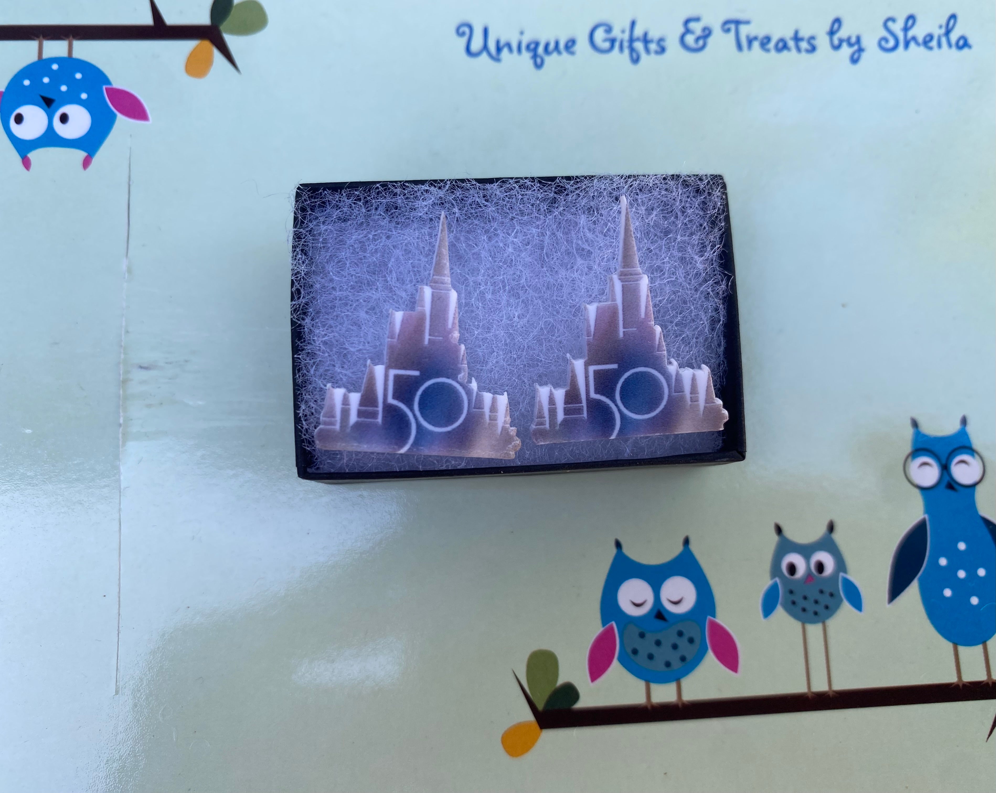 Disney 50th Anniversary Castle Earrings