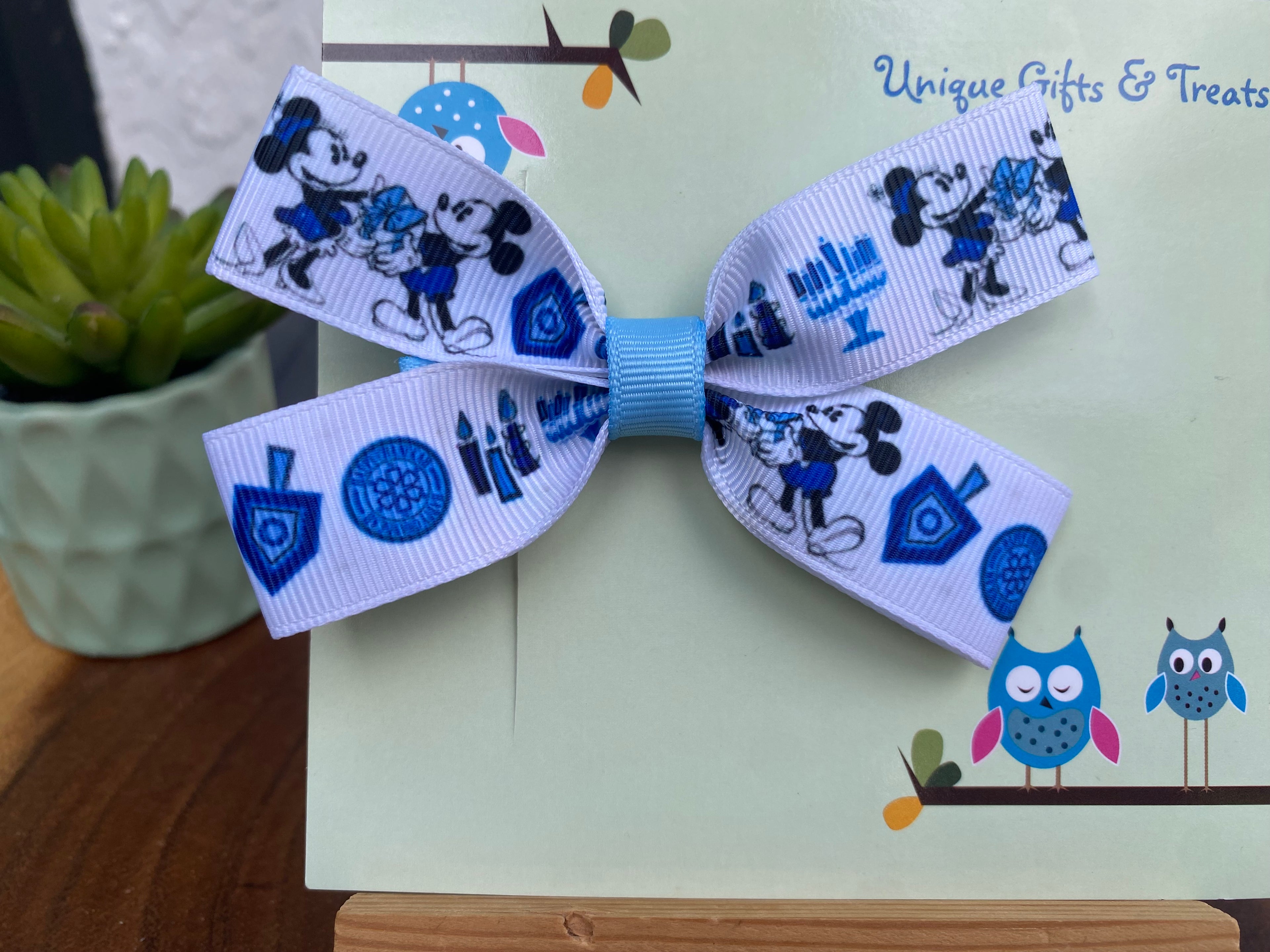 Mickey and Minnie Hanukkah; Chanukah Hairbow
