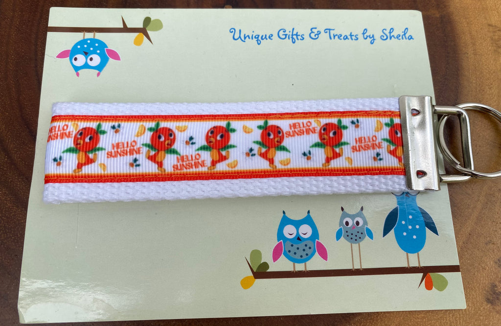 Orange Bird; Hello Sunshine Keychain; Keyfob