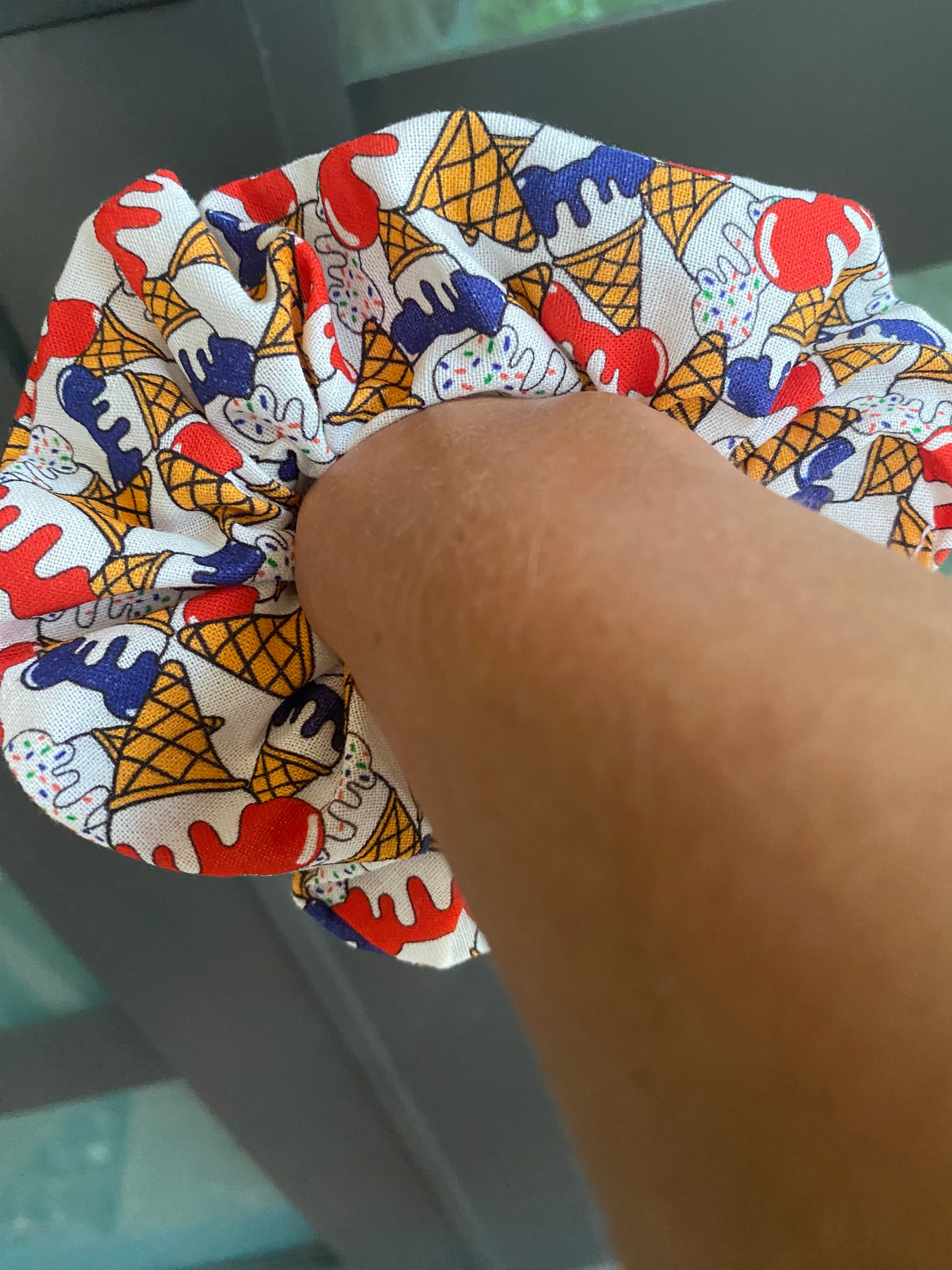 4th of July; Patriotic Mickey Ice Cream Cones Scrunchie