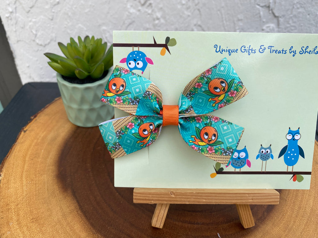 Orange Bird Hairbow