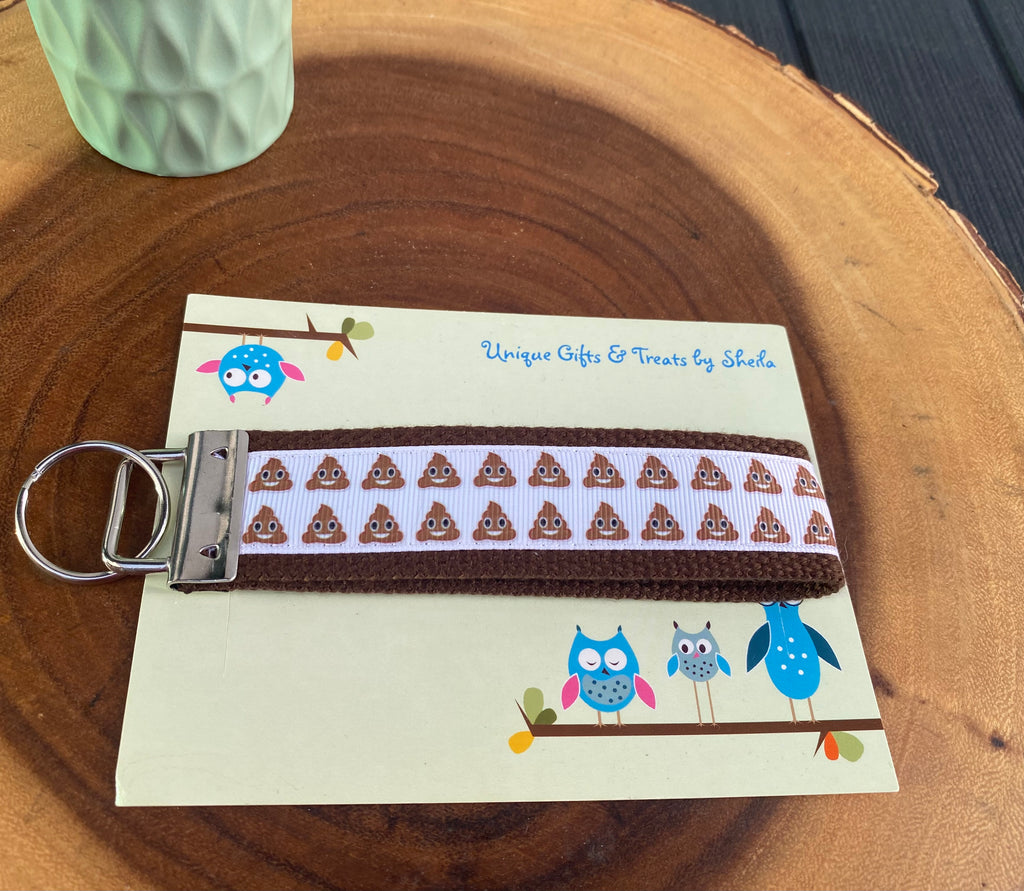 Poop Emoji Keychain; Keyfob