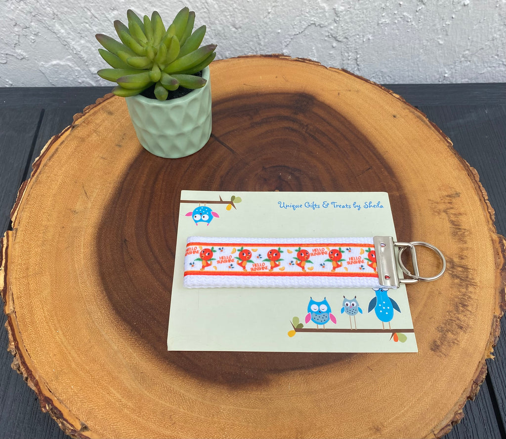 Orange Bird; Hello Sunshine Keychain; Keyfob