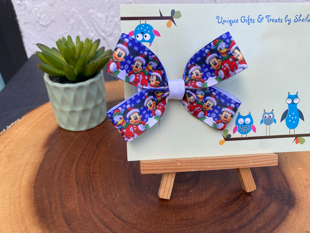Mickey and Minnie Christmas Hairbow