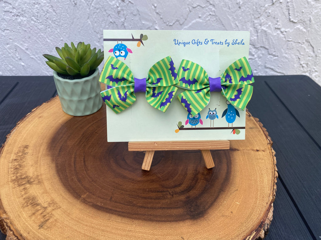 Halloween Hairbows; Disney Bats Hairbows; Not So Scary Uniform Hairbows