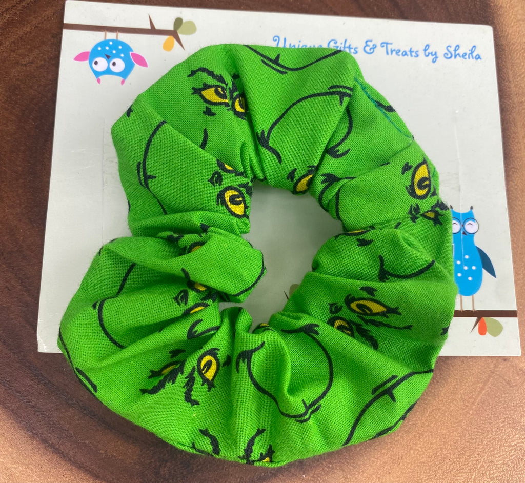 Green Christmas Monster Scrunchie