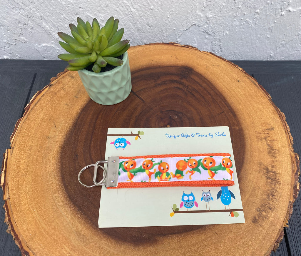 Orange Bird Keychain; Keyfob