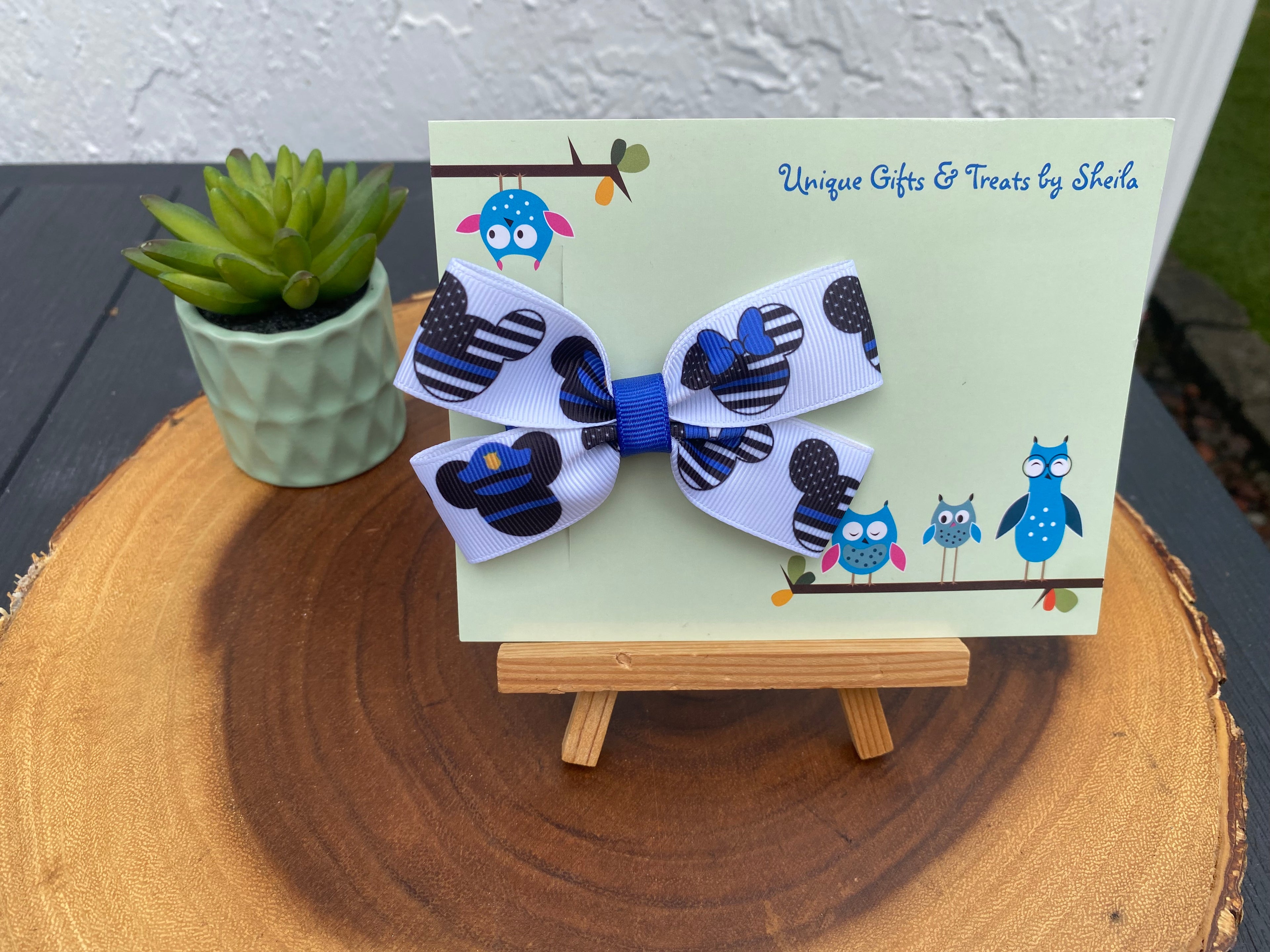 Disney Police Officer; Law Enforcement Hairbow