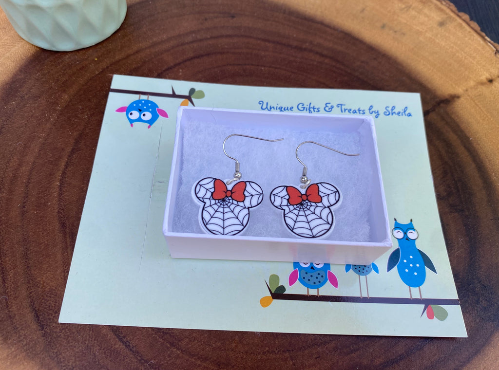 Minnie Mouse Spider Web Earrings