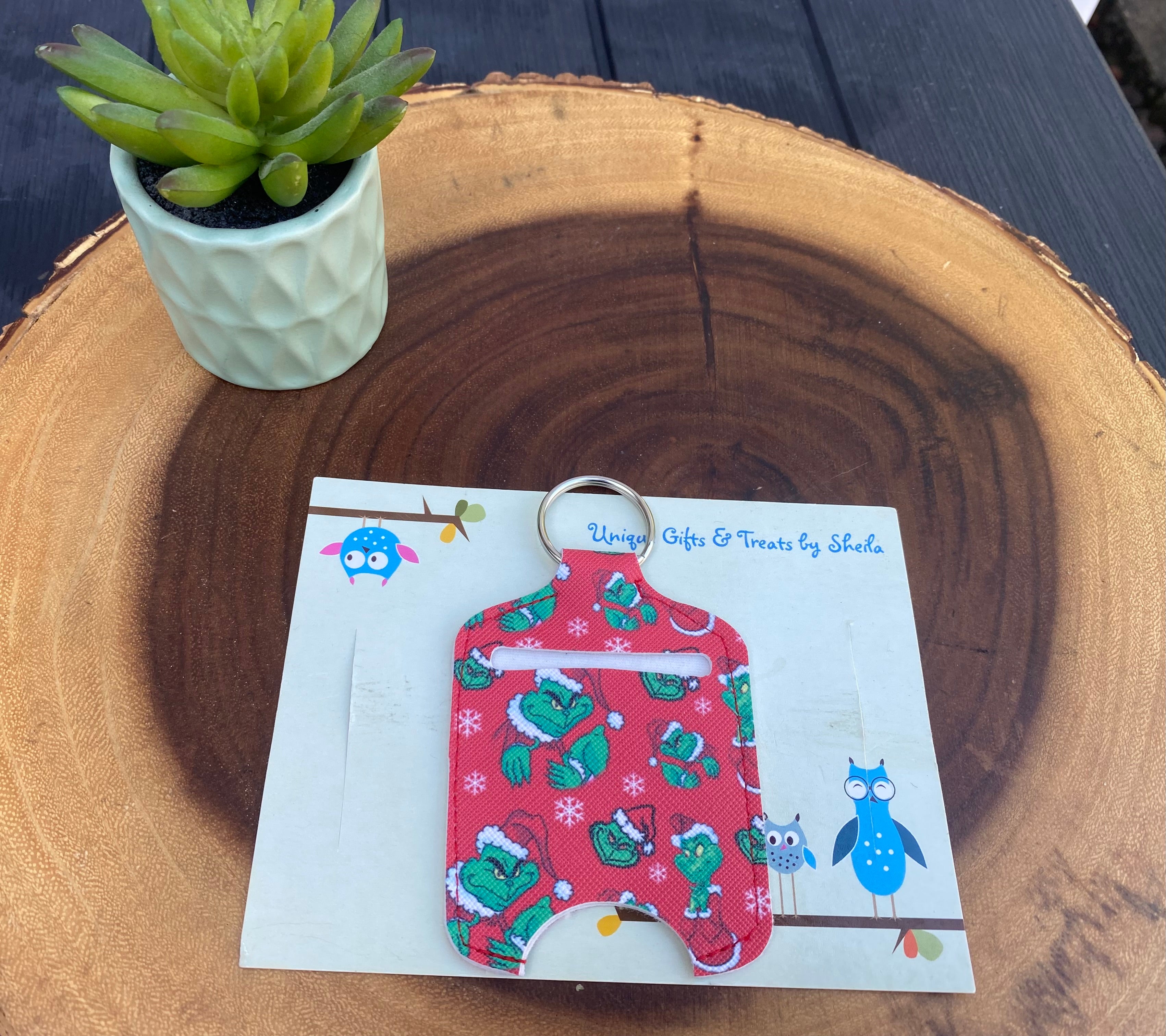 Green Christmas Monster Hand Sanitizer Holder