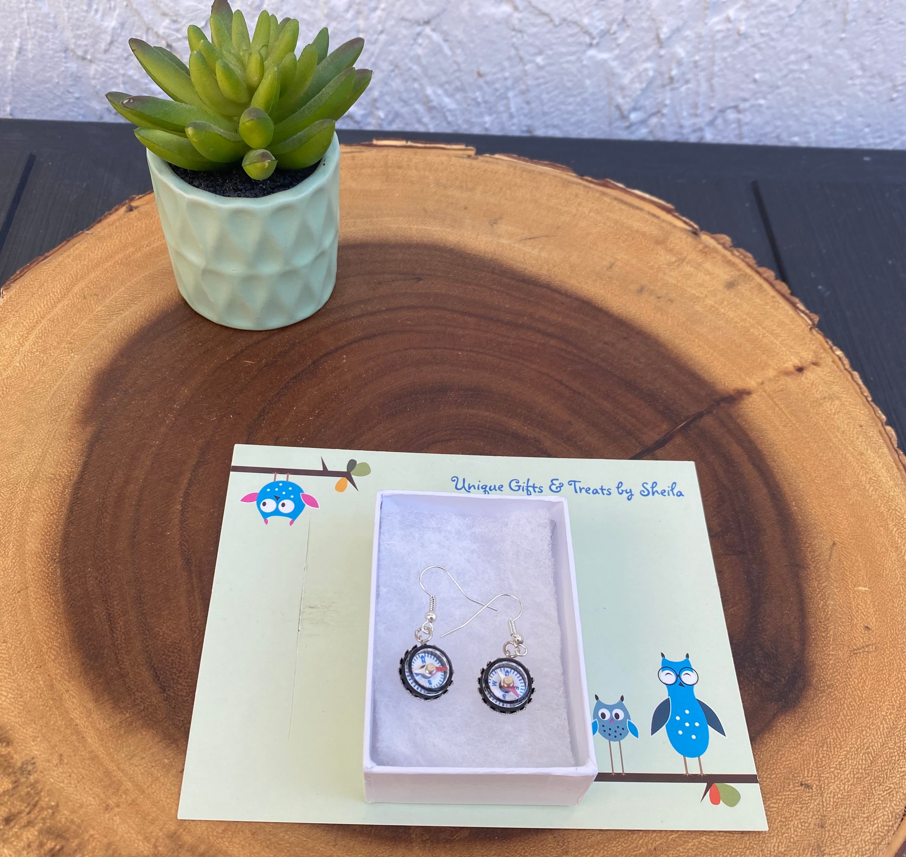 Compass; Explorer Earrings