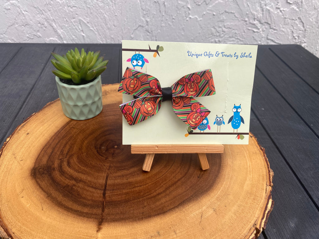 Disney Halloween Hairbow; Mickey Jack O’ Lantern Hairbow