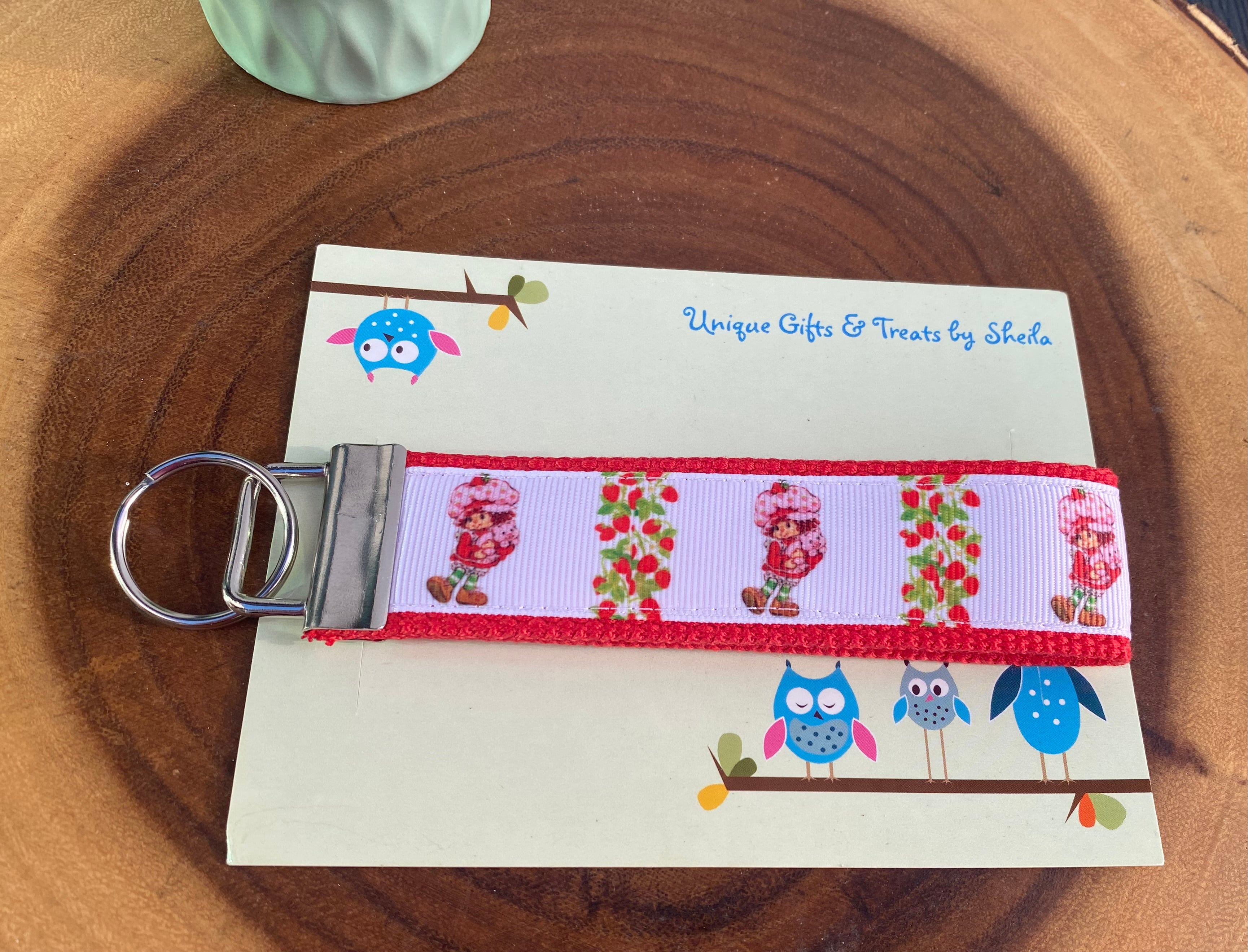 Strawberry Doll Keychain; Keyfob