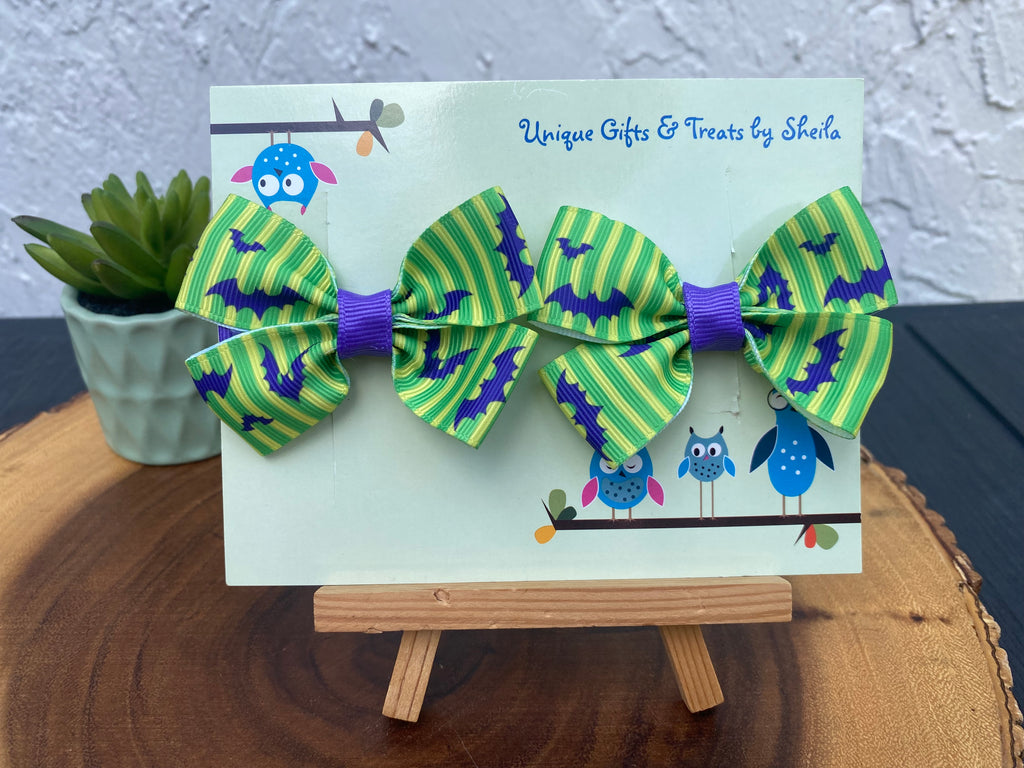 Halloween Hairbows; Disney Bats Hairbows; Not So Scary Uniform Hairbows