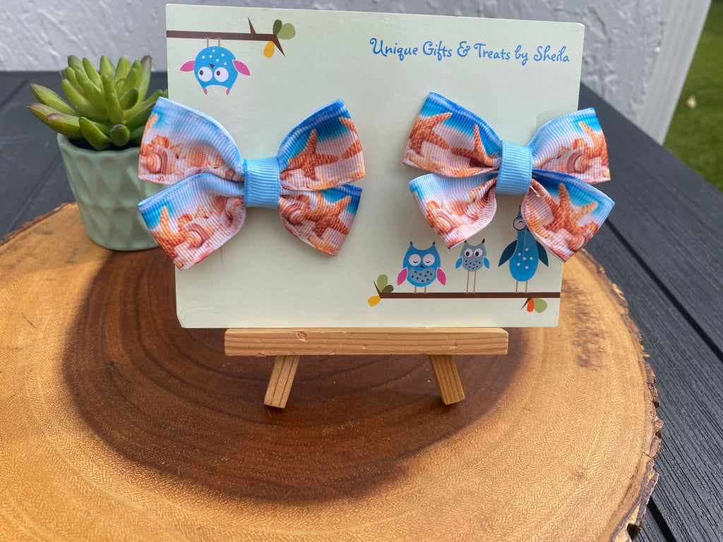 Beach; Seashells Hairbows
