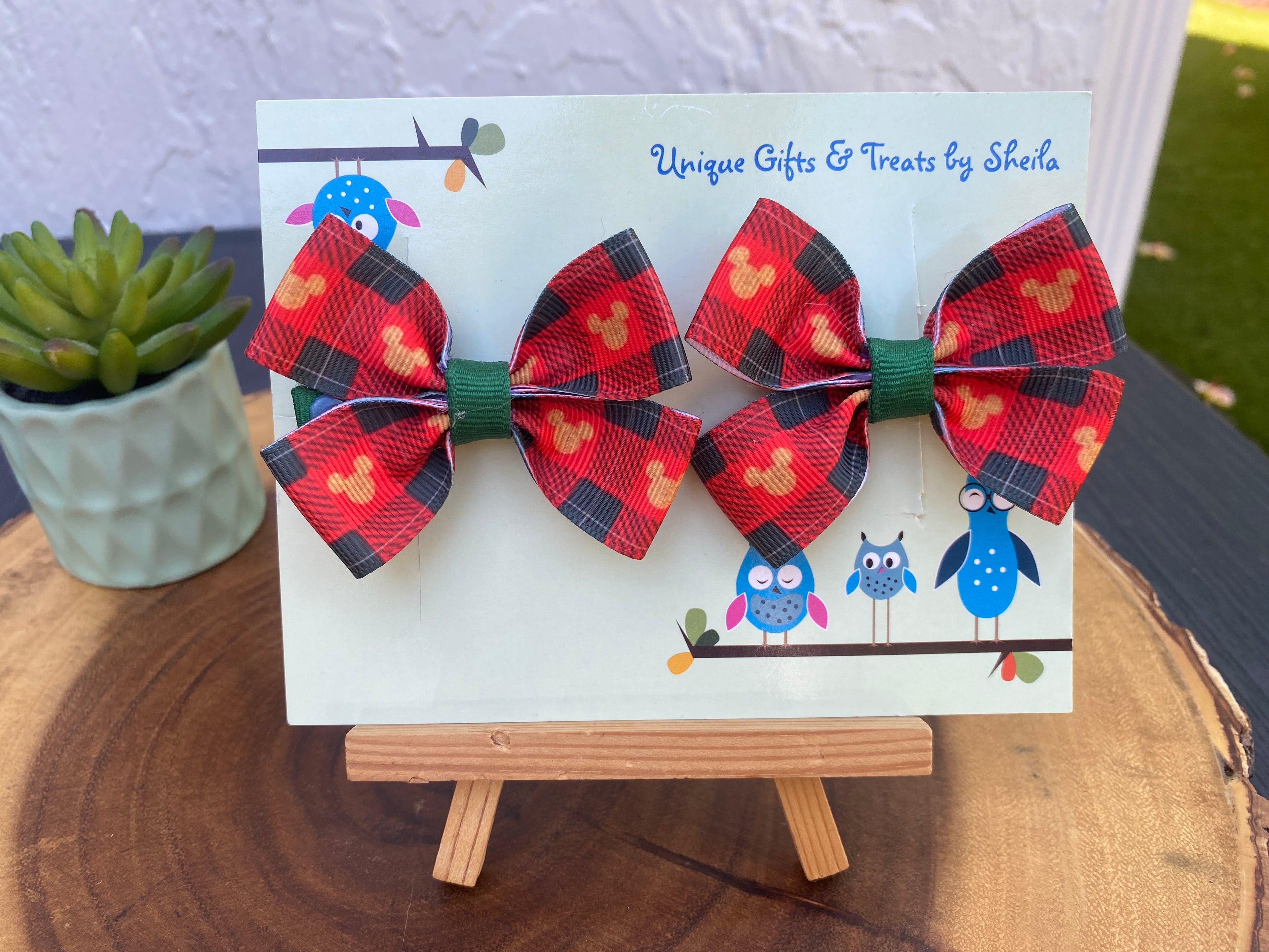 Disney Plaid Christmas Hairbows